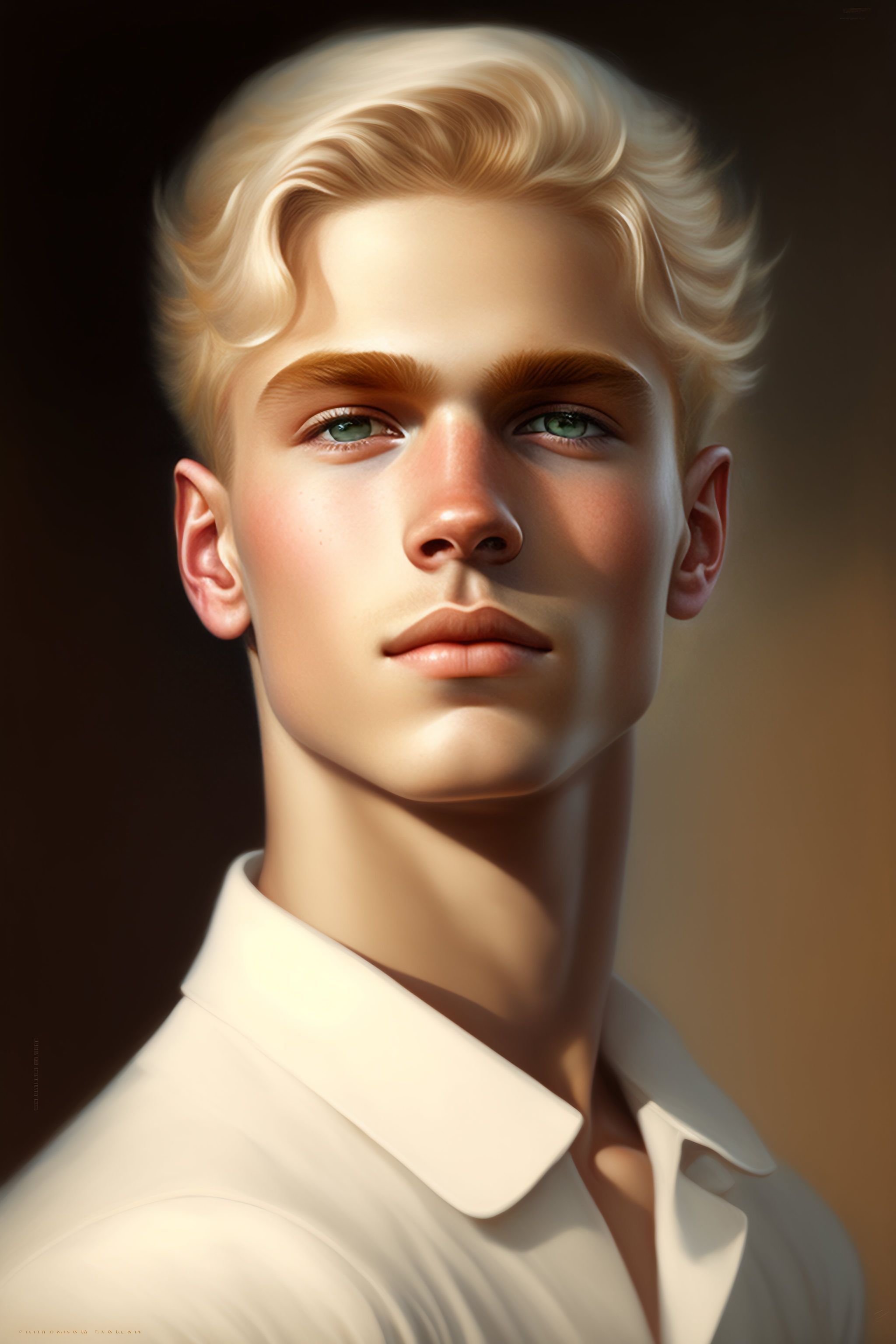 Lexica - Portrait of a handsome young blond boy, by tom bagshaw and ...