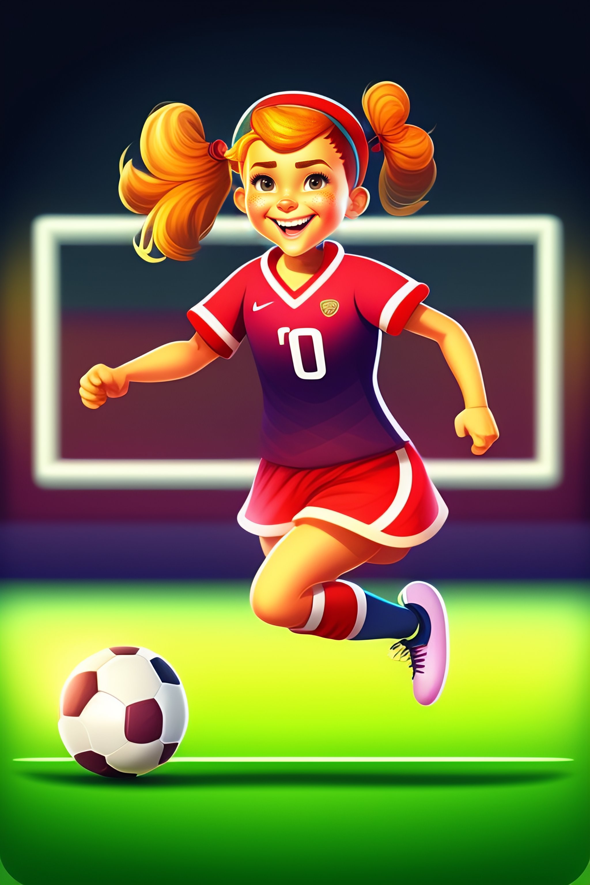 Lexica - American football super bowl concept, female soccer players, full  body speed, emotion, digital painting, space for type