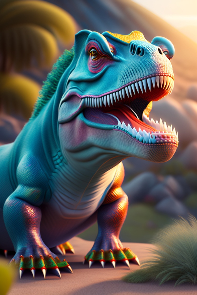 Lexica Trex chilling in the sun with glasses, pixaar 3d animated tyle,
