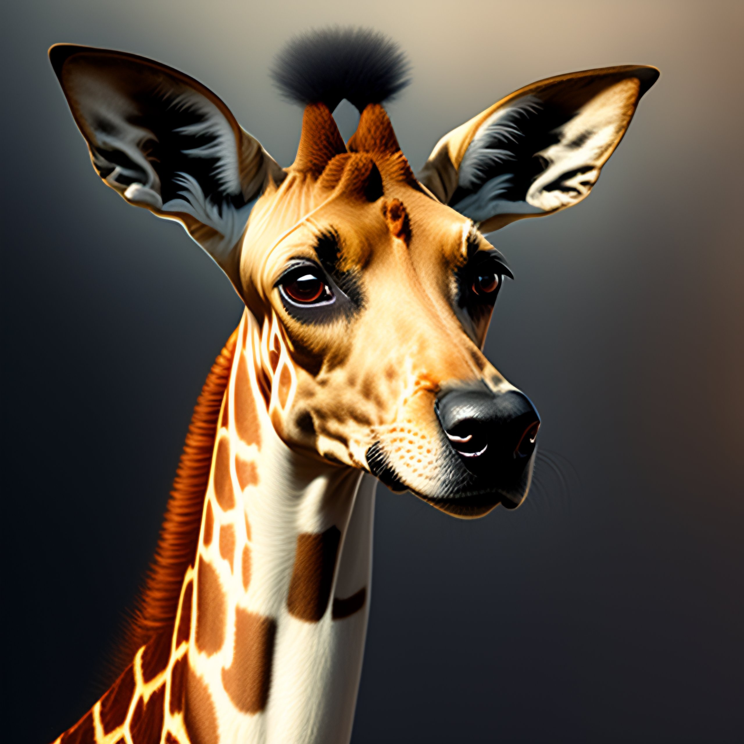 Lexica - Amazing portrait of the elusive dog giraffe hybrid.