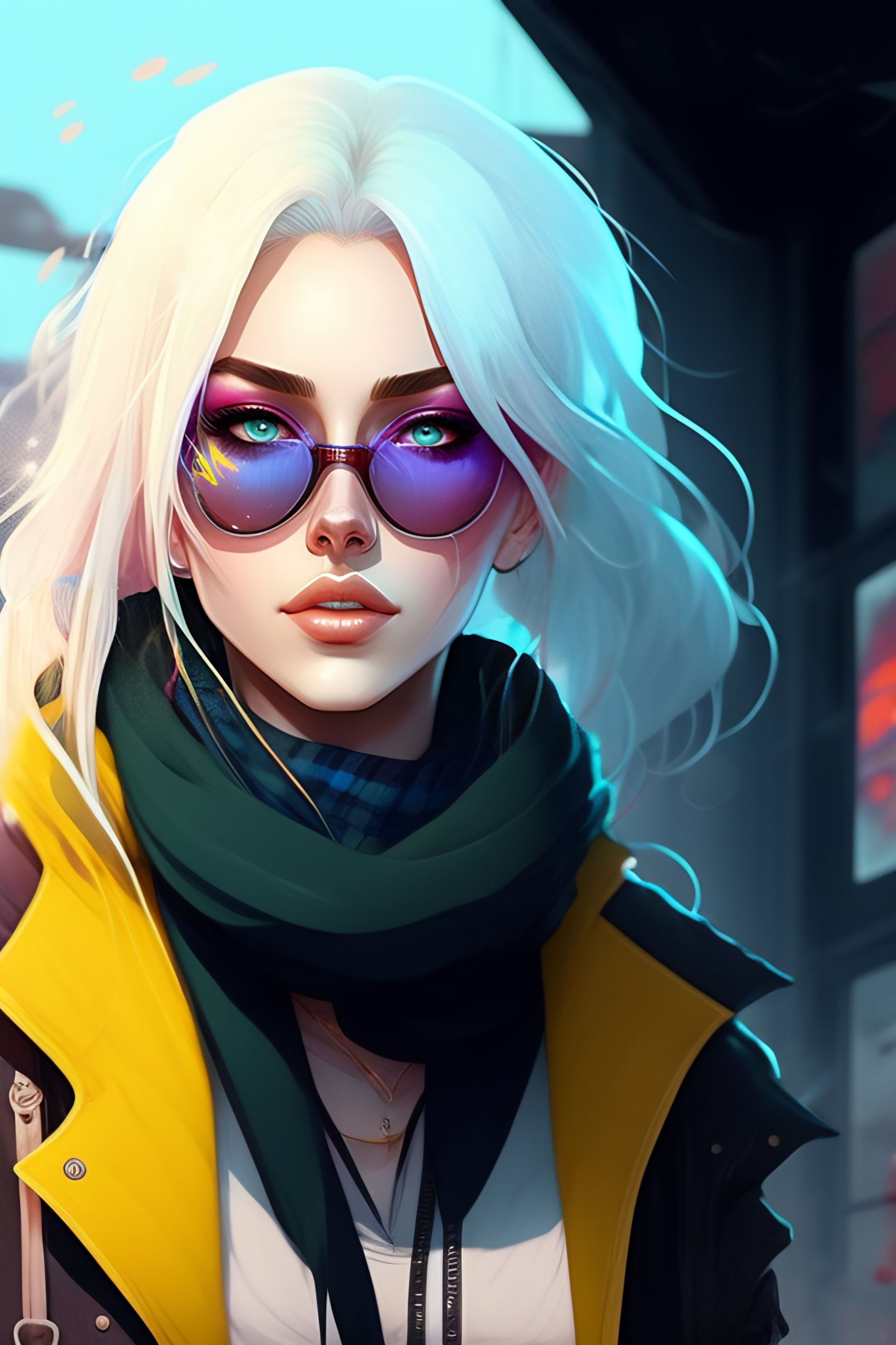 Lexica - Highly detailed portrait of a sewer emo punk woman student ...