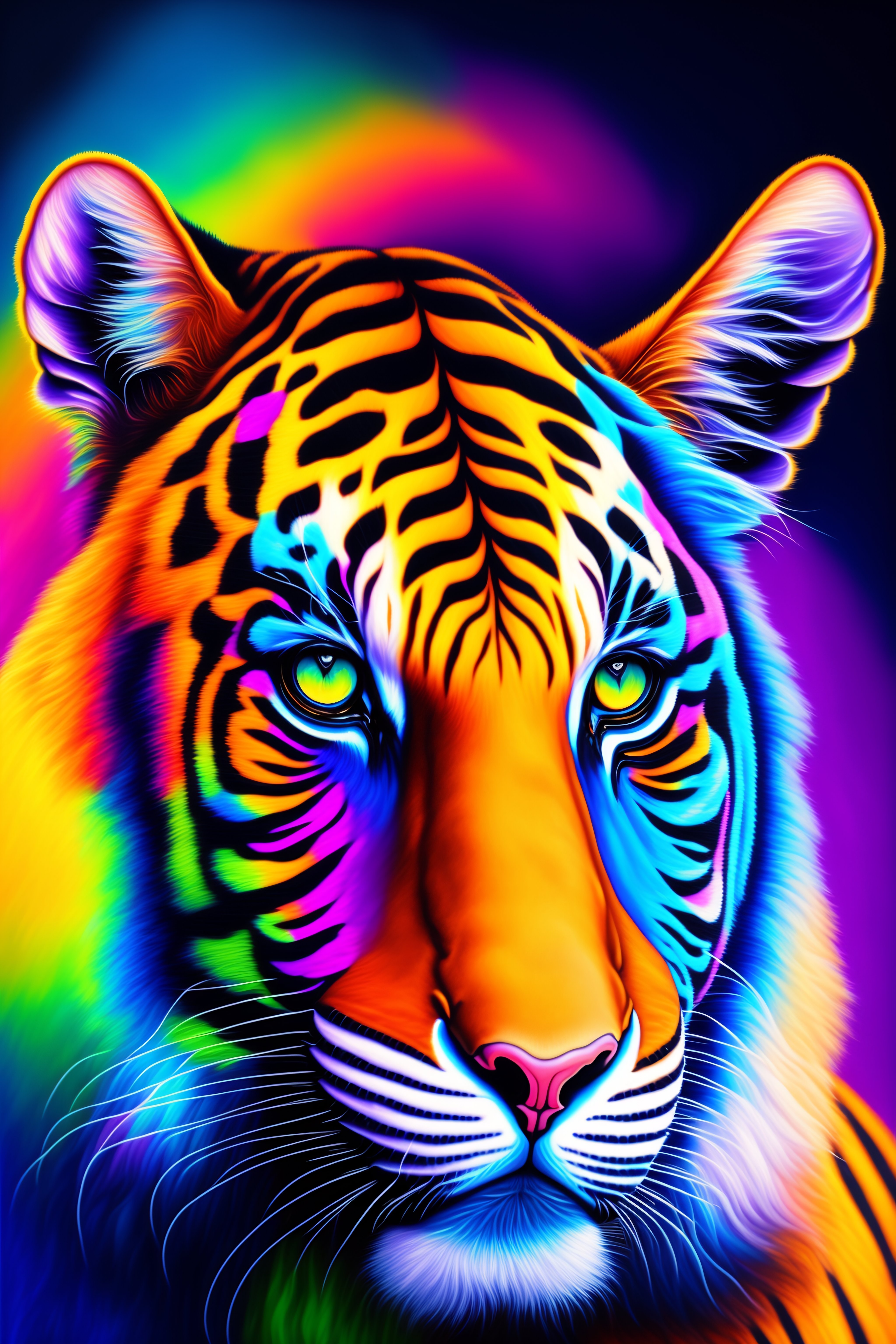 rainbow tiger background