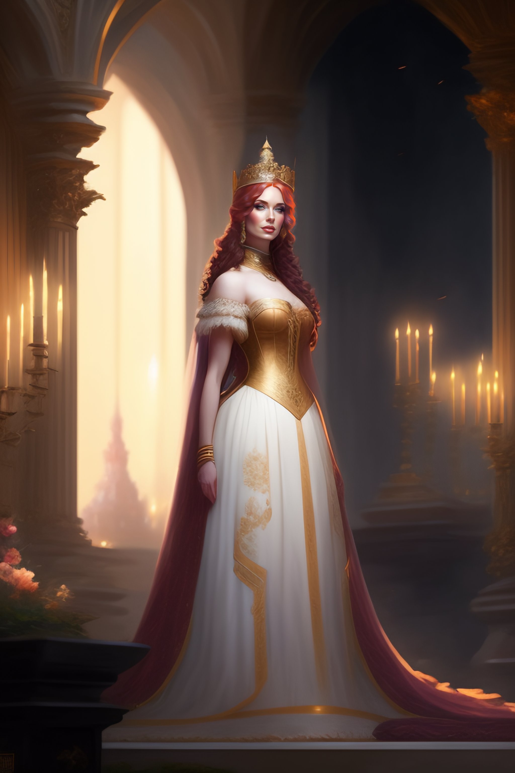 Lexica - Empress Christina Hendricks, majestic, crown, beautiful ...