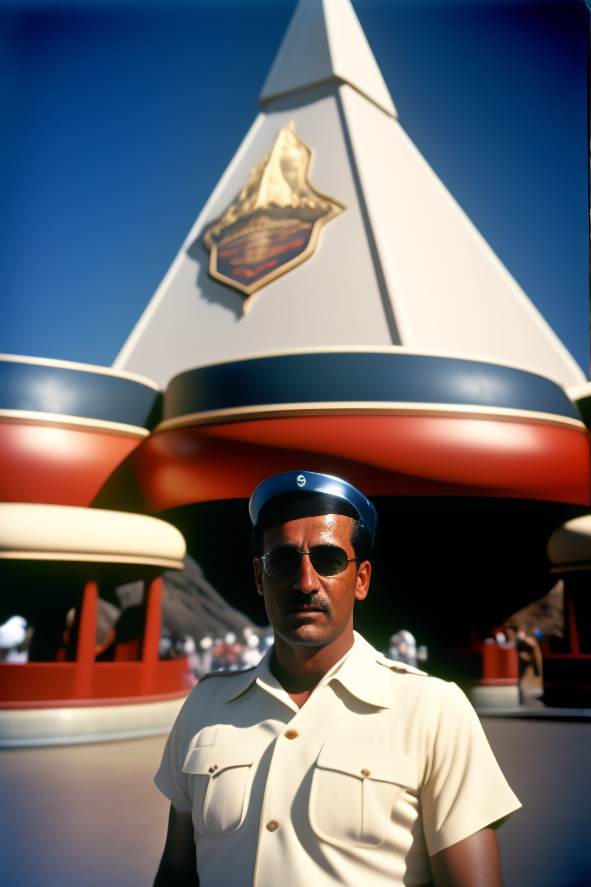 Lexica ENGINEER standing in front of the matterhorn ride AT