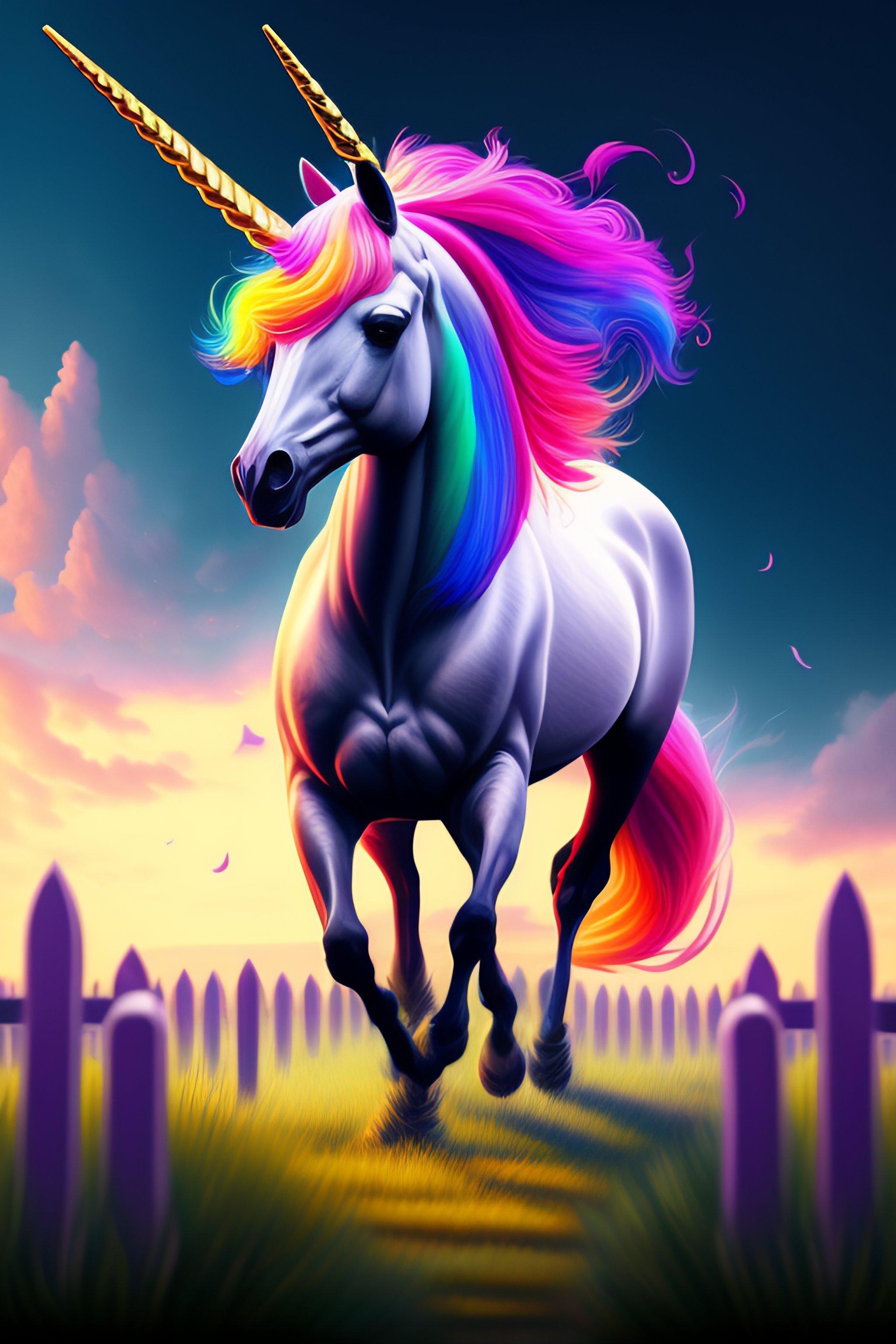 Lexica - A beautiful detailed mate painting of a rainbow unicorn dancing on  a graveyard'by stephanie law, existential horror, trending on cgsociety a