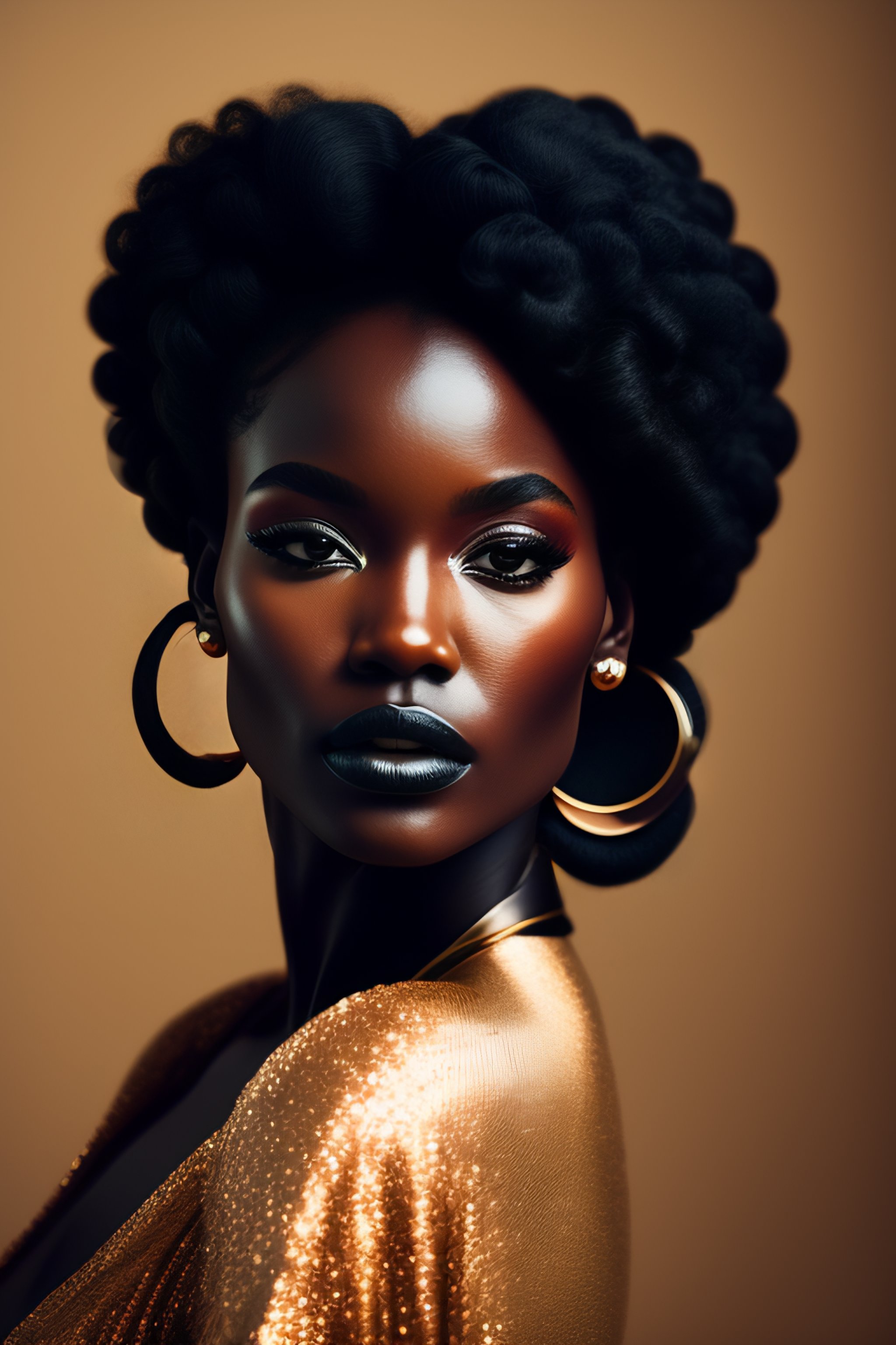 Lexica - A photo of a beautiful blck woman with black curly hair ...