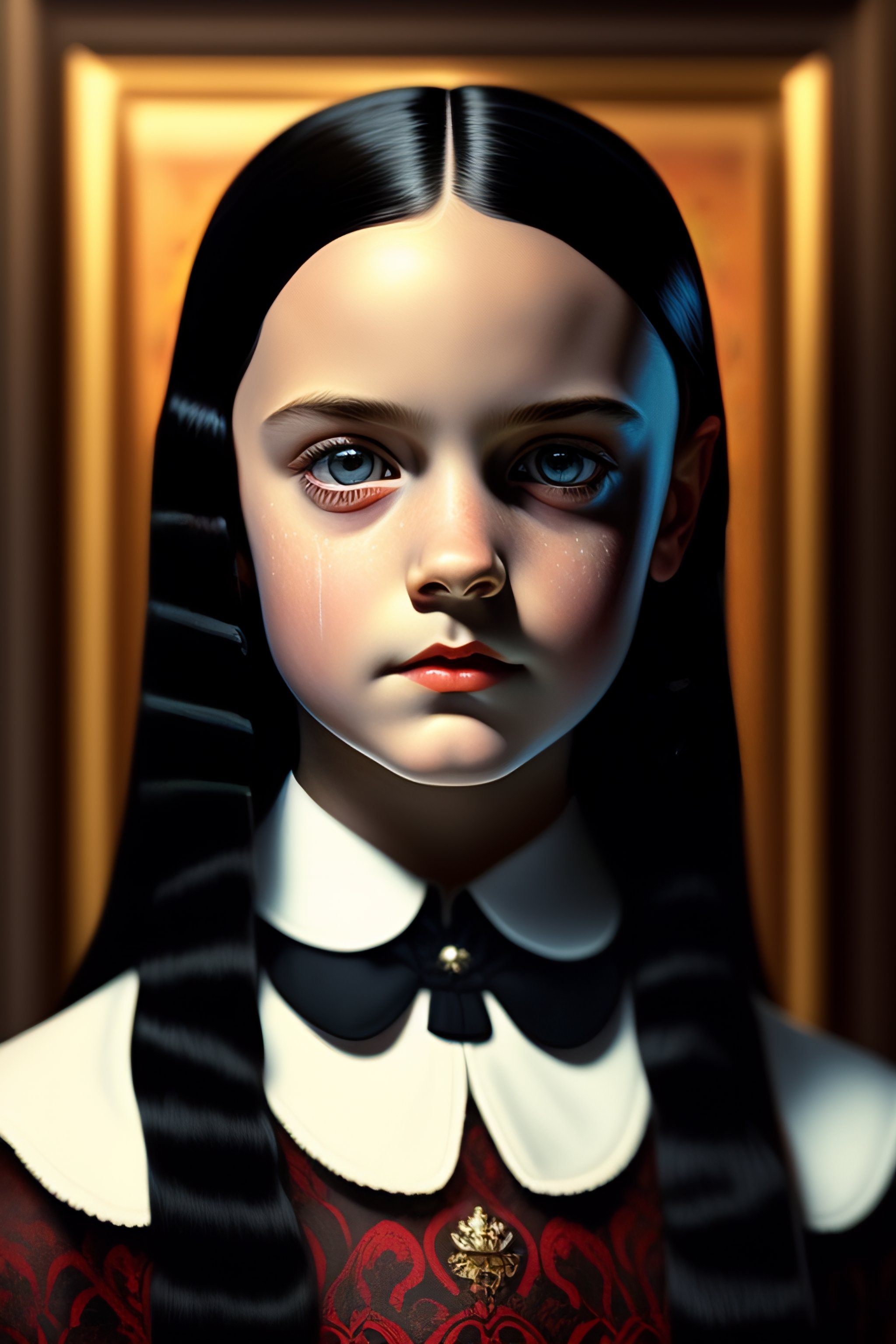 Lexica - Detailed paint of wednesday addams, highly detailed paiting by ...