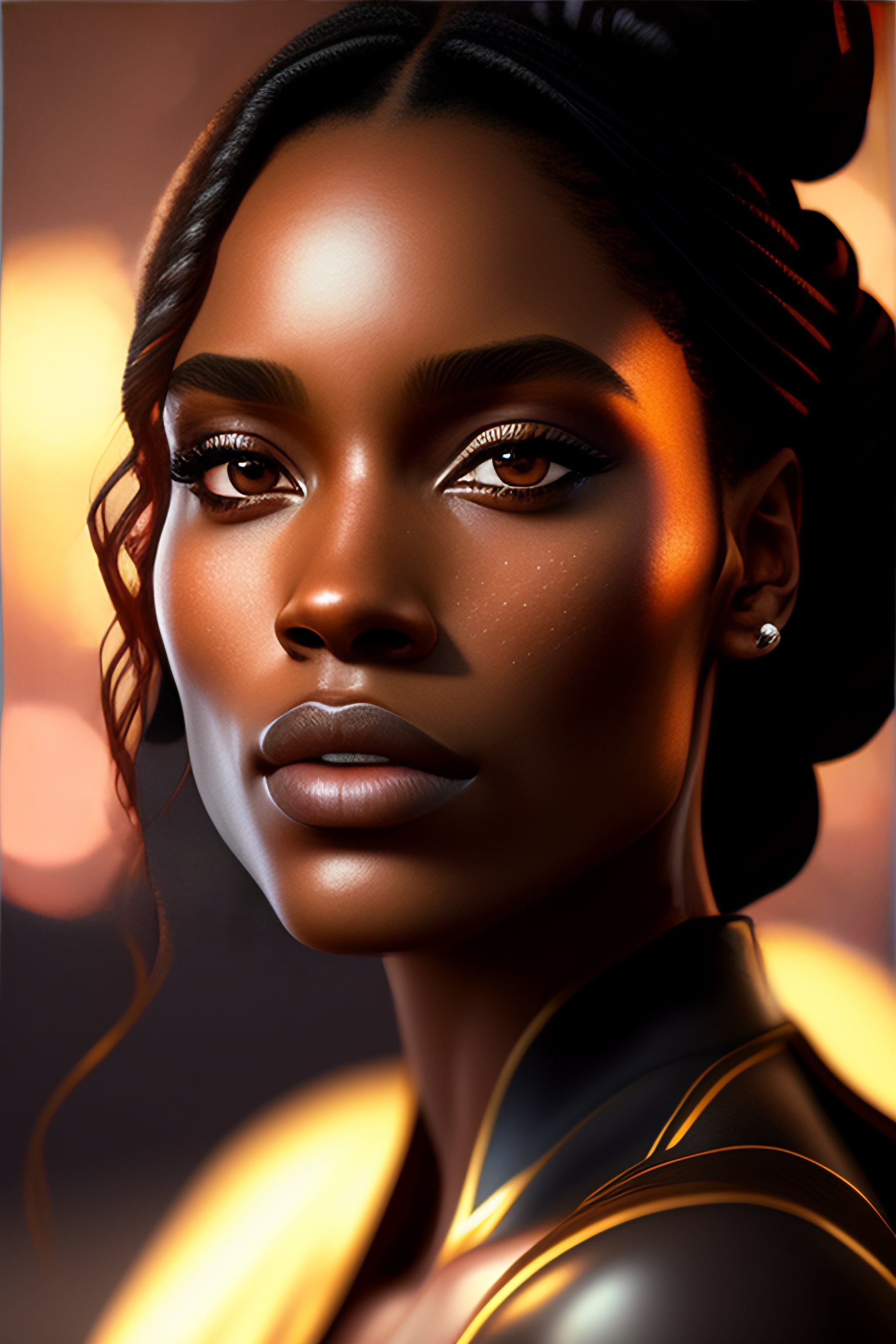 Lexica - A Photorealistic Hyperrealistic, Bright Brown Eyes, African 