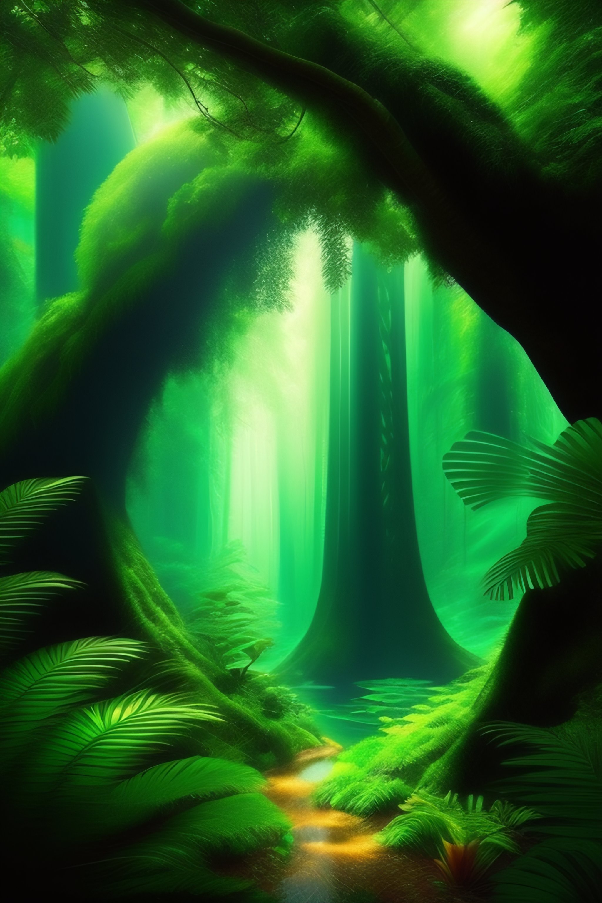 Lexica - Can you give me 3d art under the words Verdant: This means ...