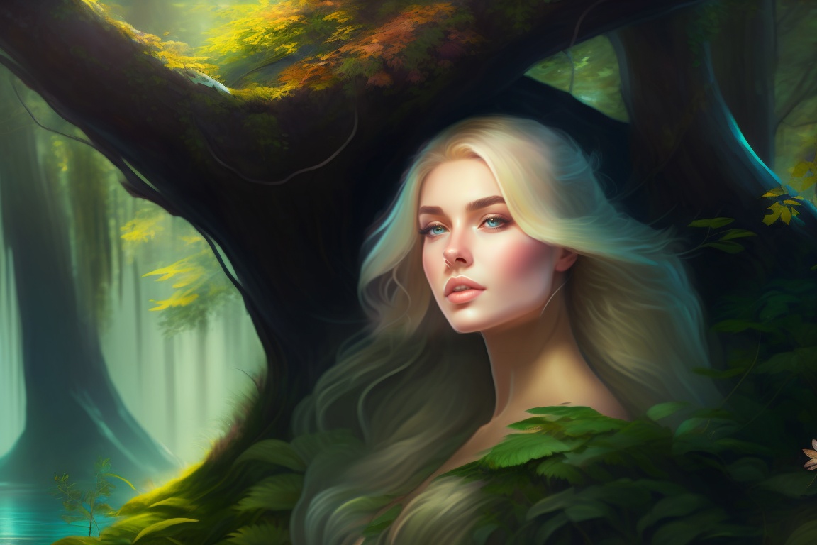 Lexica - Fantasy, digital art, a woman in her twenties with a spirit of ...