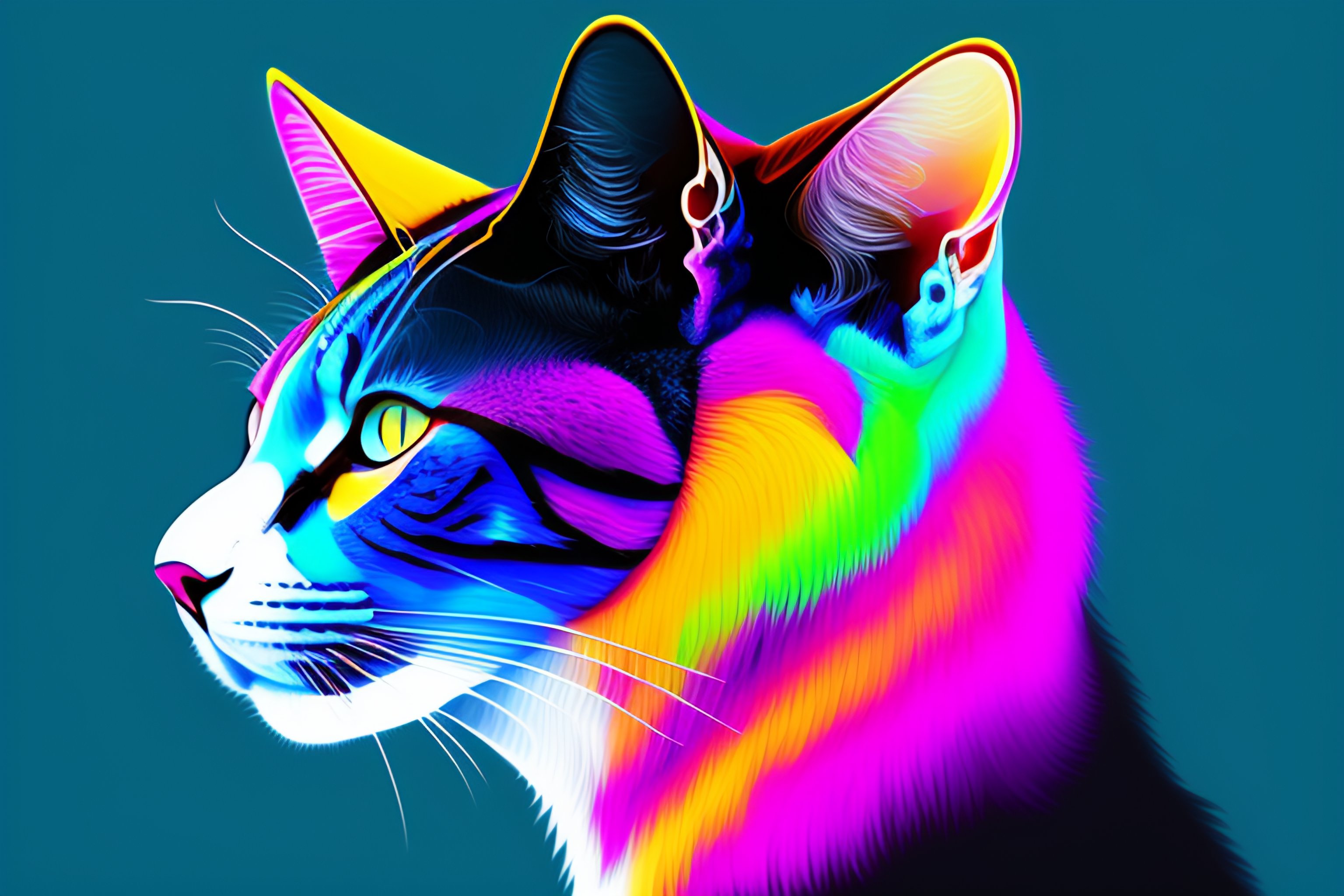 Lexica - Illustration of an animal avatar, cat profile picture kids ...