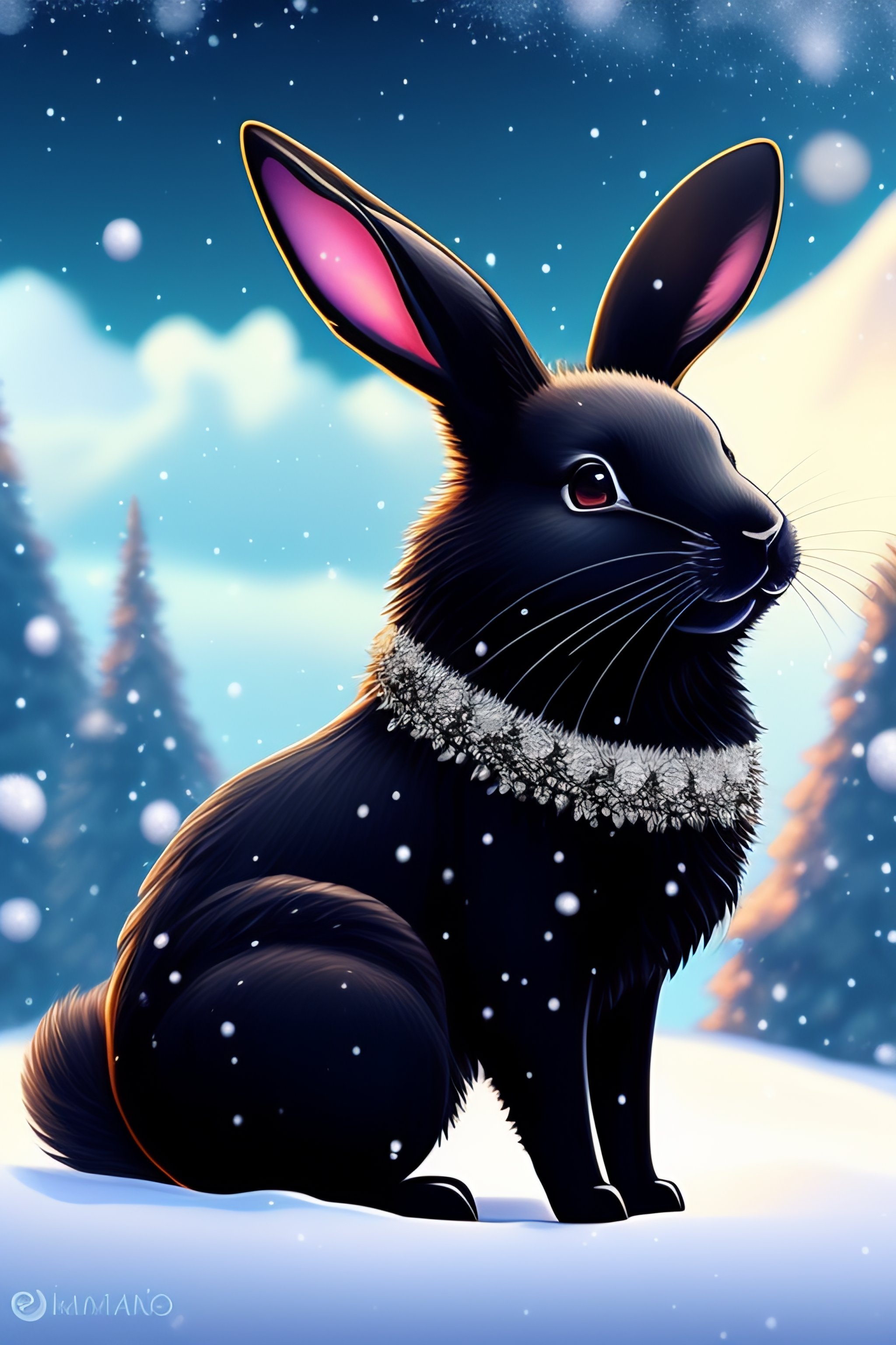 Lexica - Black rabbit in the style of the anime 
