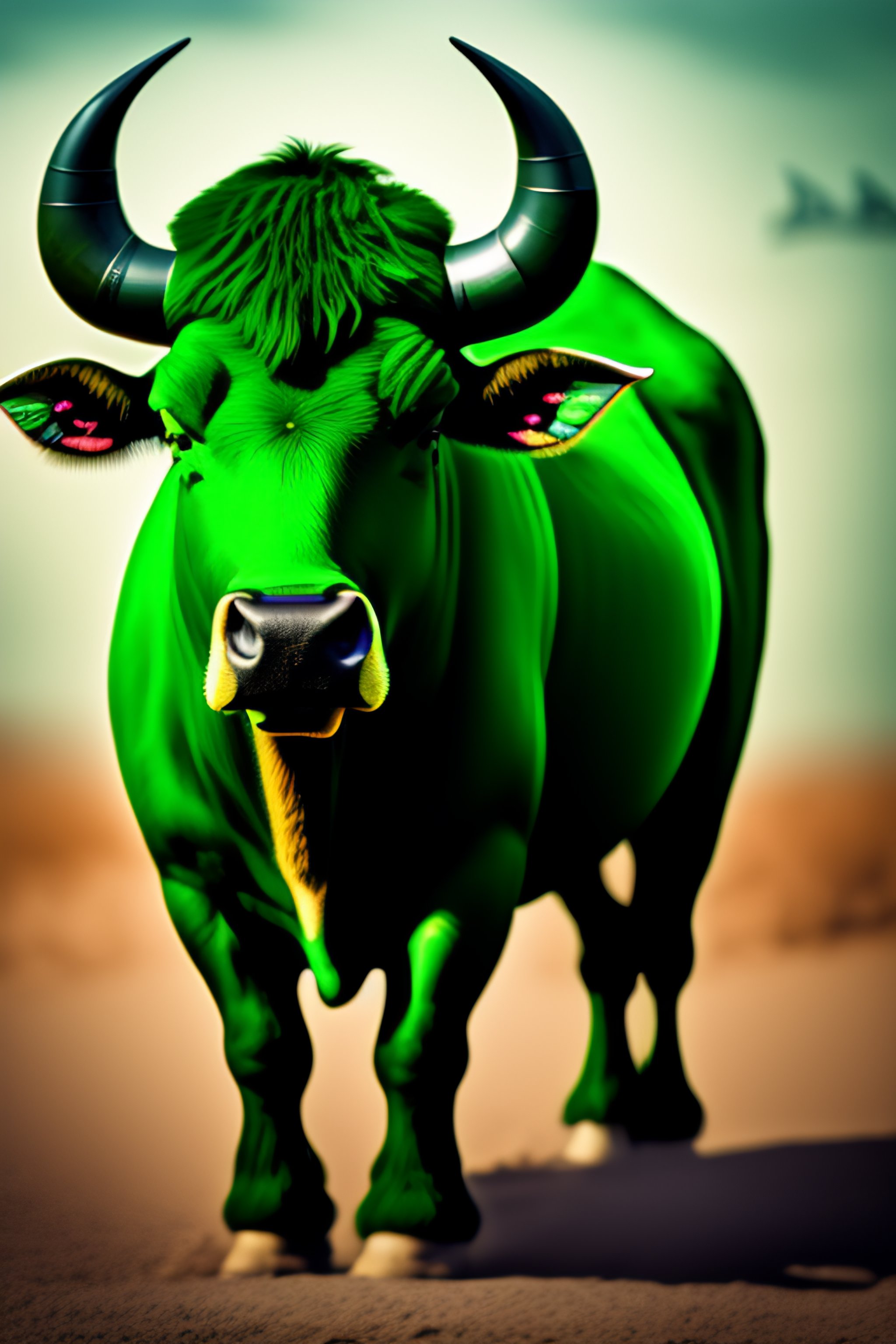 Lexica - Green bull made of japanies candlesticks