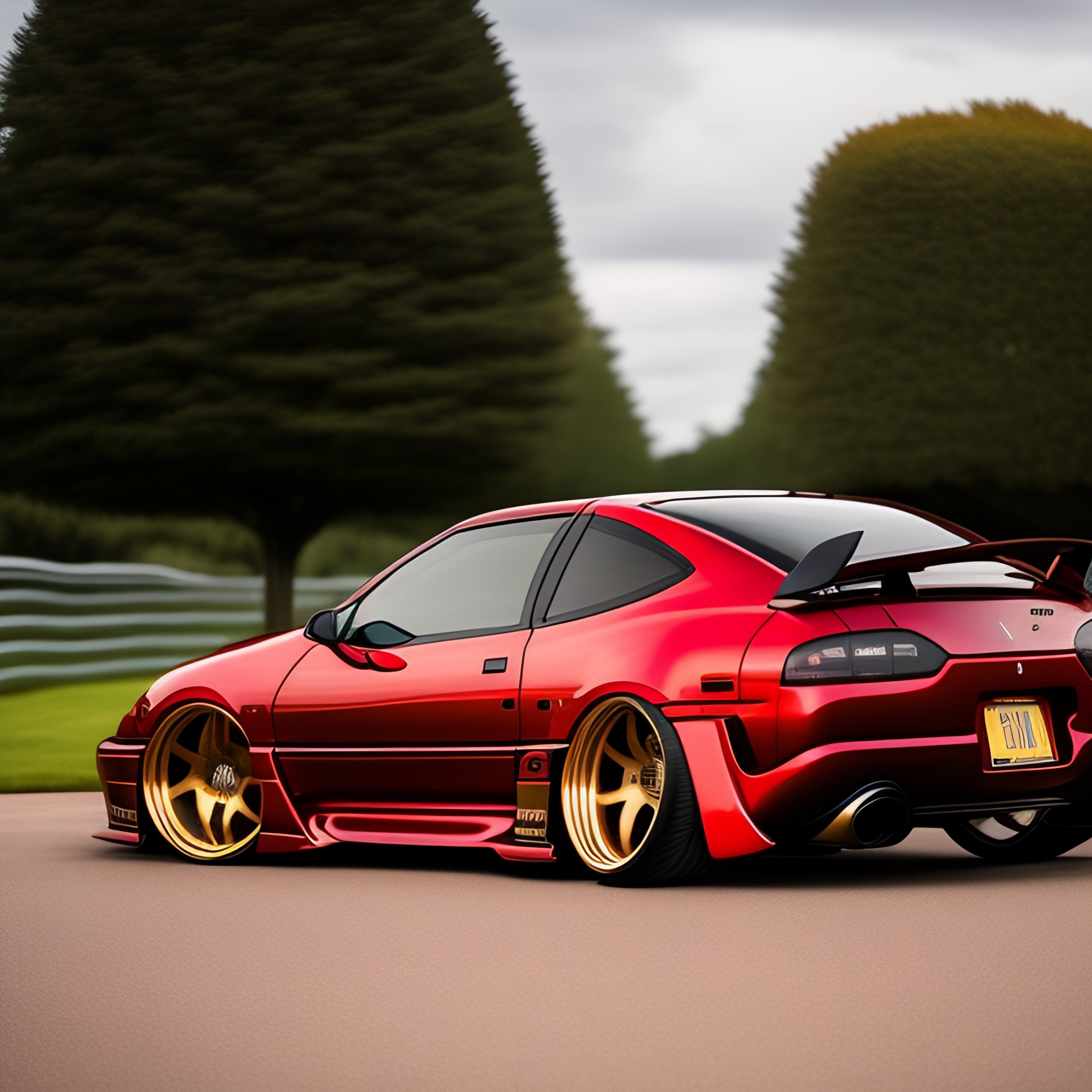 Lexica - A red mitsubishi eclipse 1999, rims rays volks TE 37 18