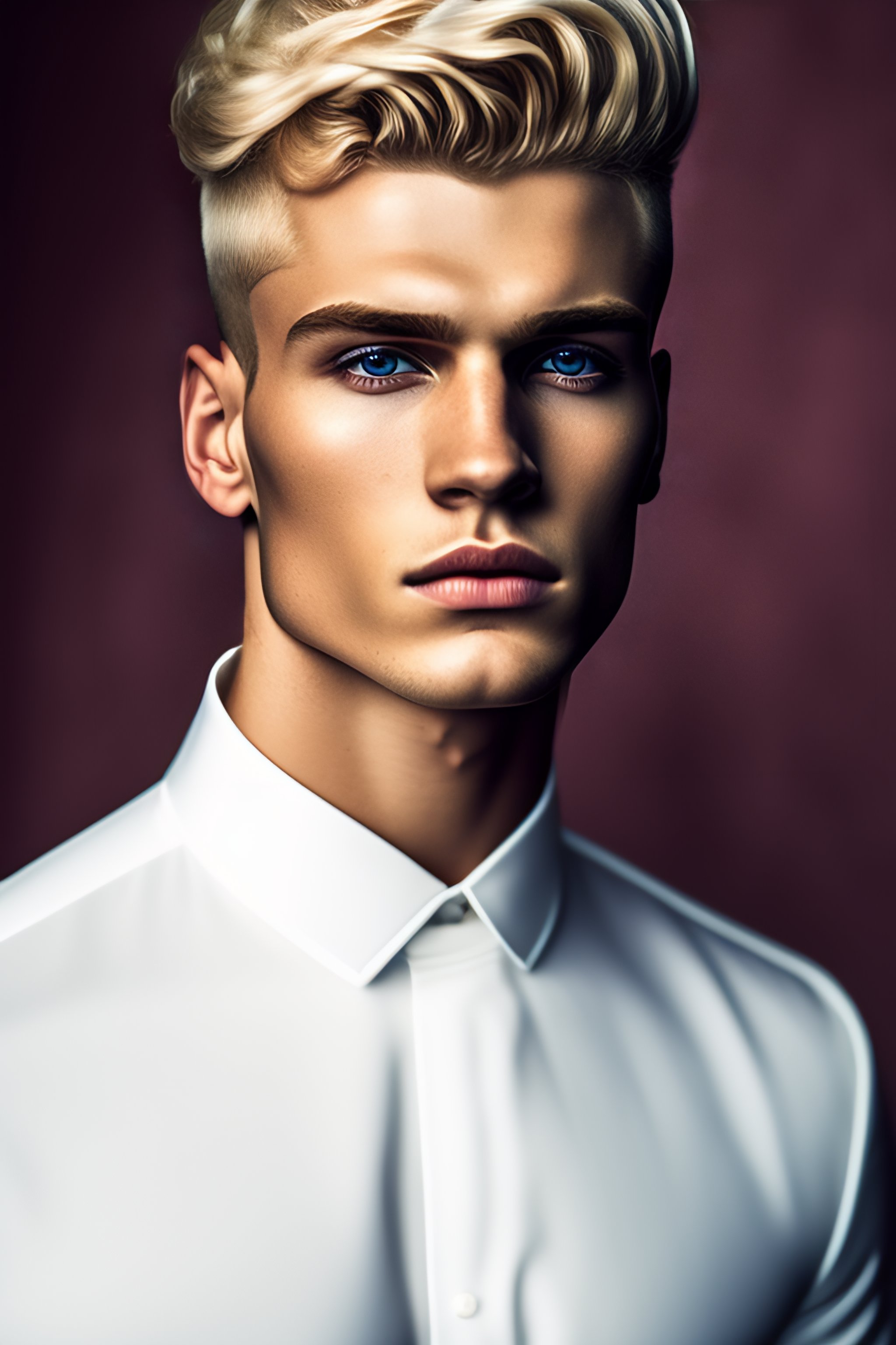 Lexica - Portrait of a 24 year old blonde russian man, his blonde short ...