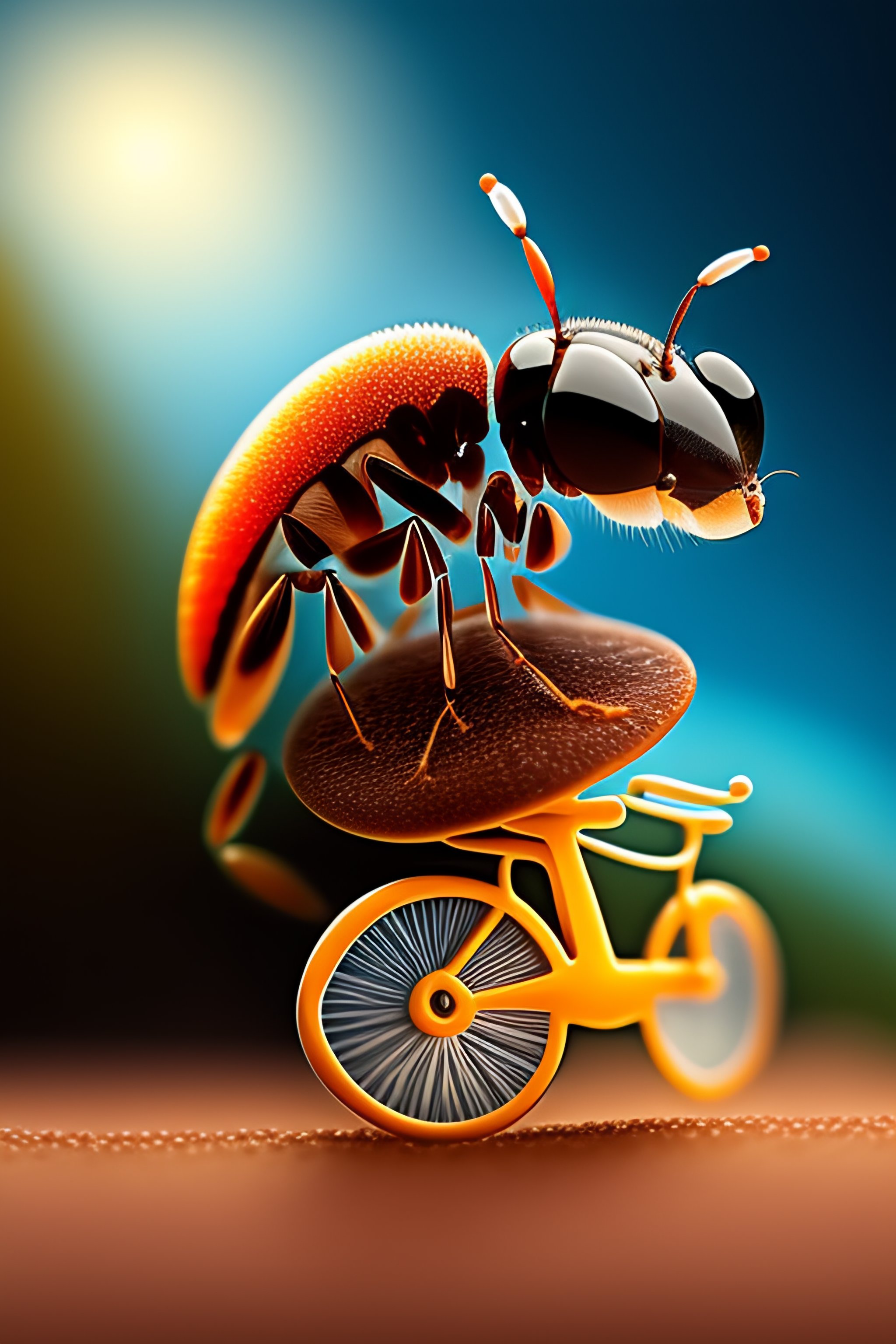 Lexica Ant riding a bike