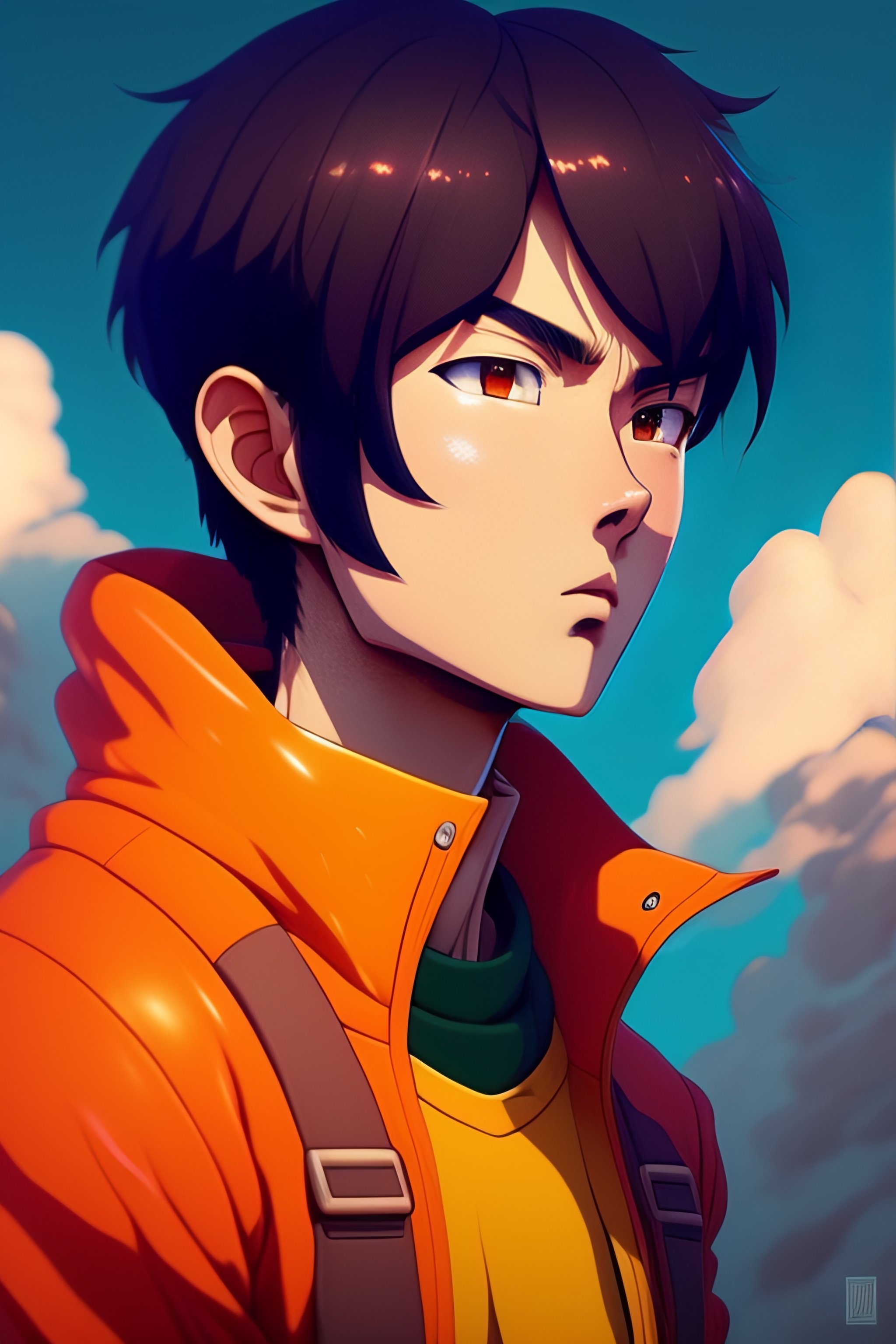Lexica - Character portrait of a young man, handsome face, large eyes ...