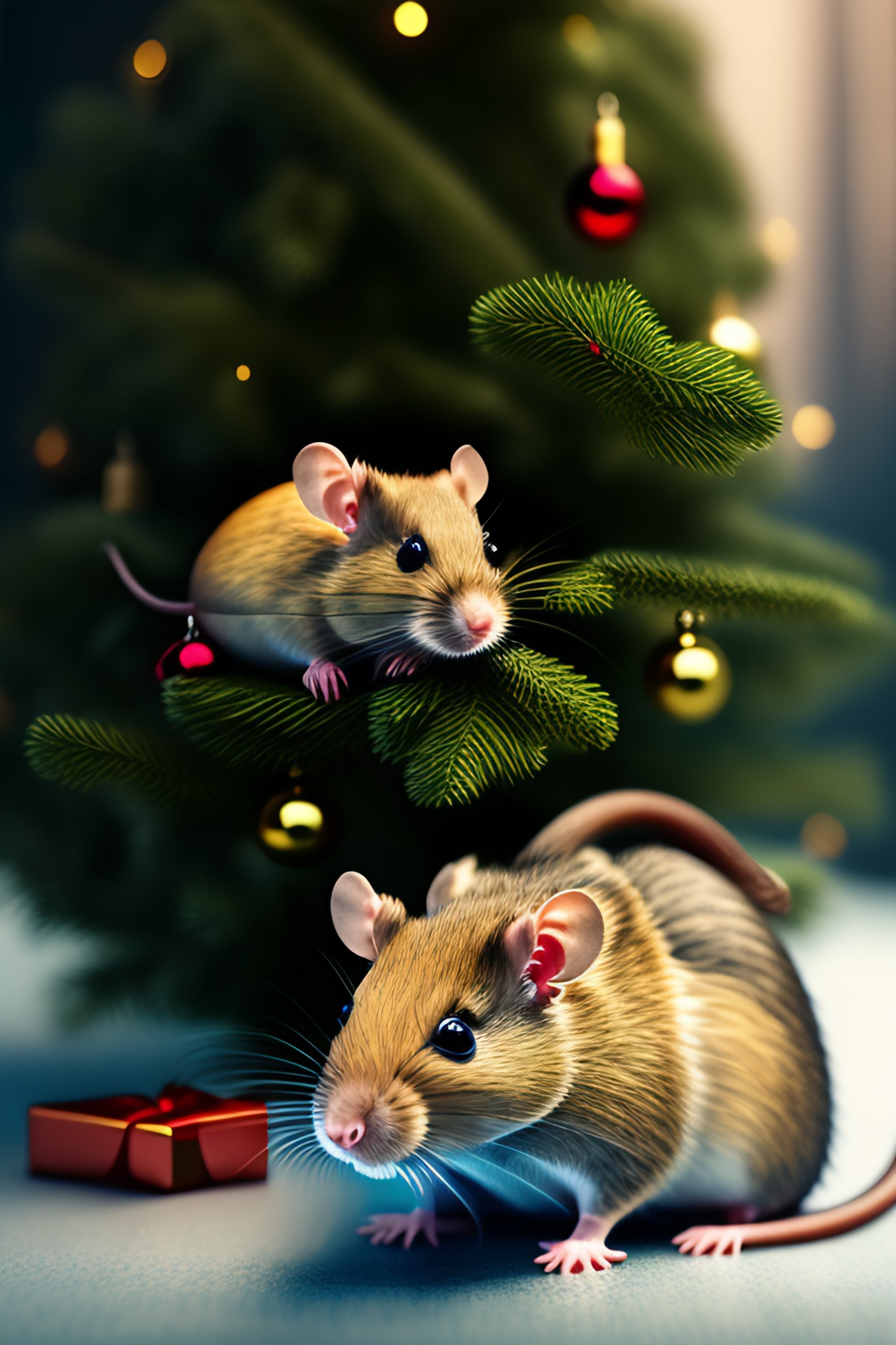 Lexica - Rat with christmas tree