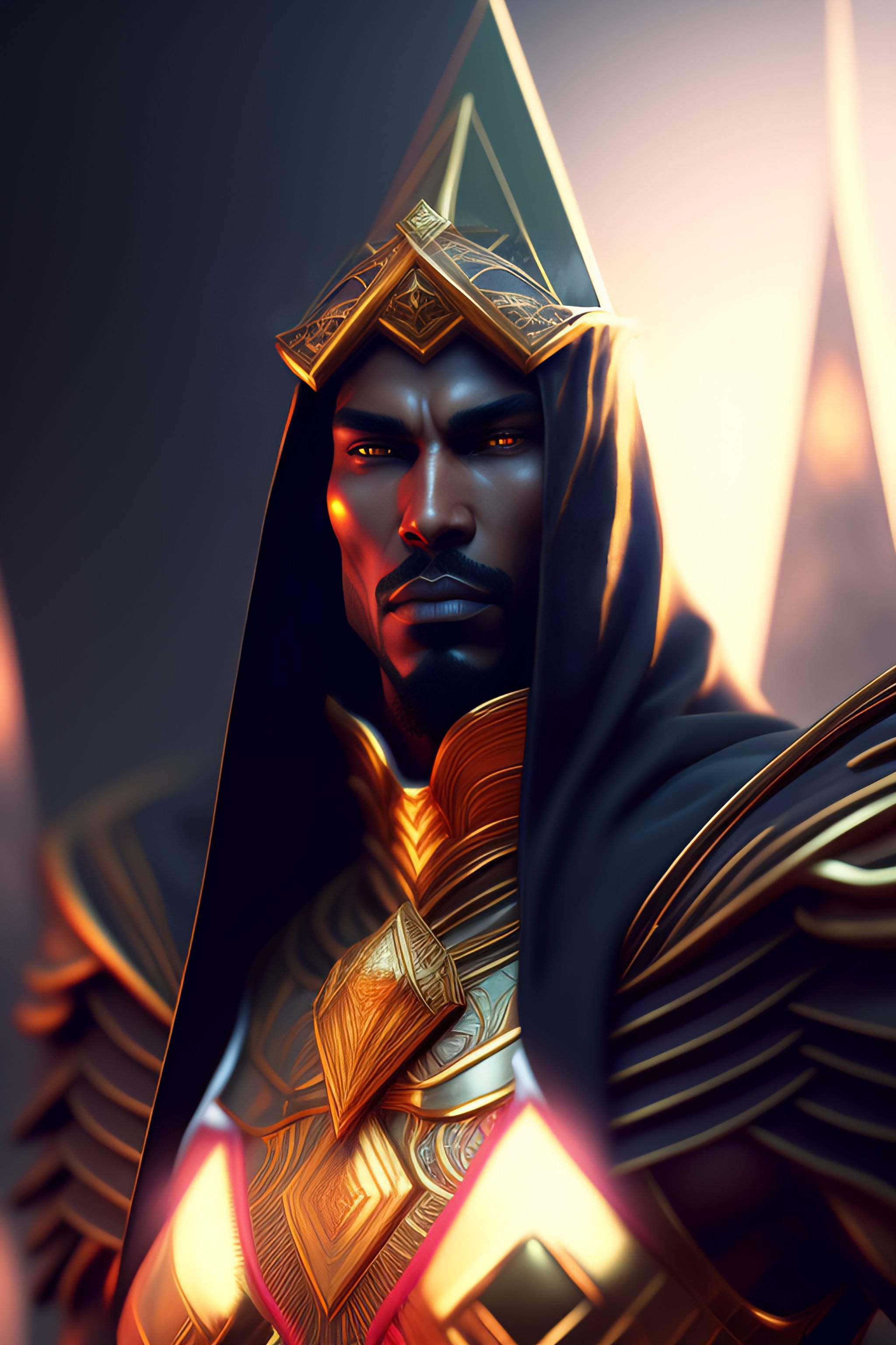 Lexica - A digital art of demon man with a pyramid head by artgerm and ...