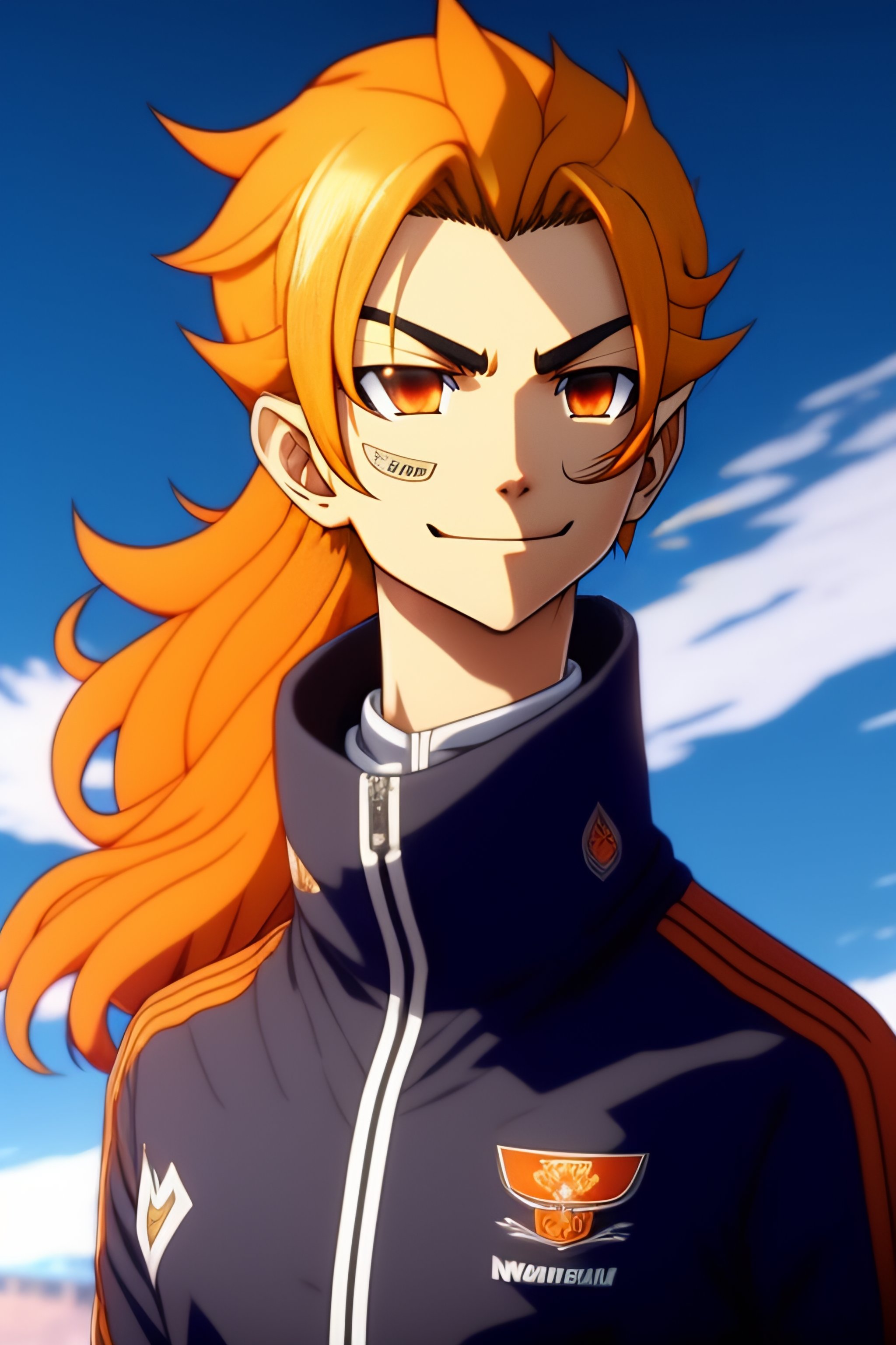 Lexica Shawn frost from Inazuma Eleven with medium lenght white hair