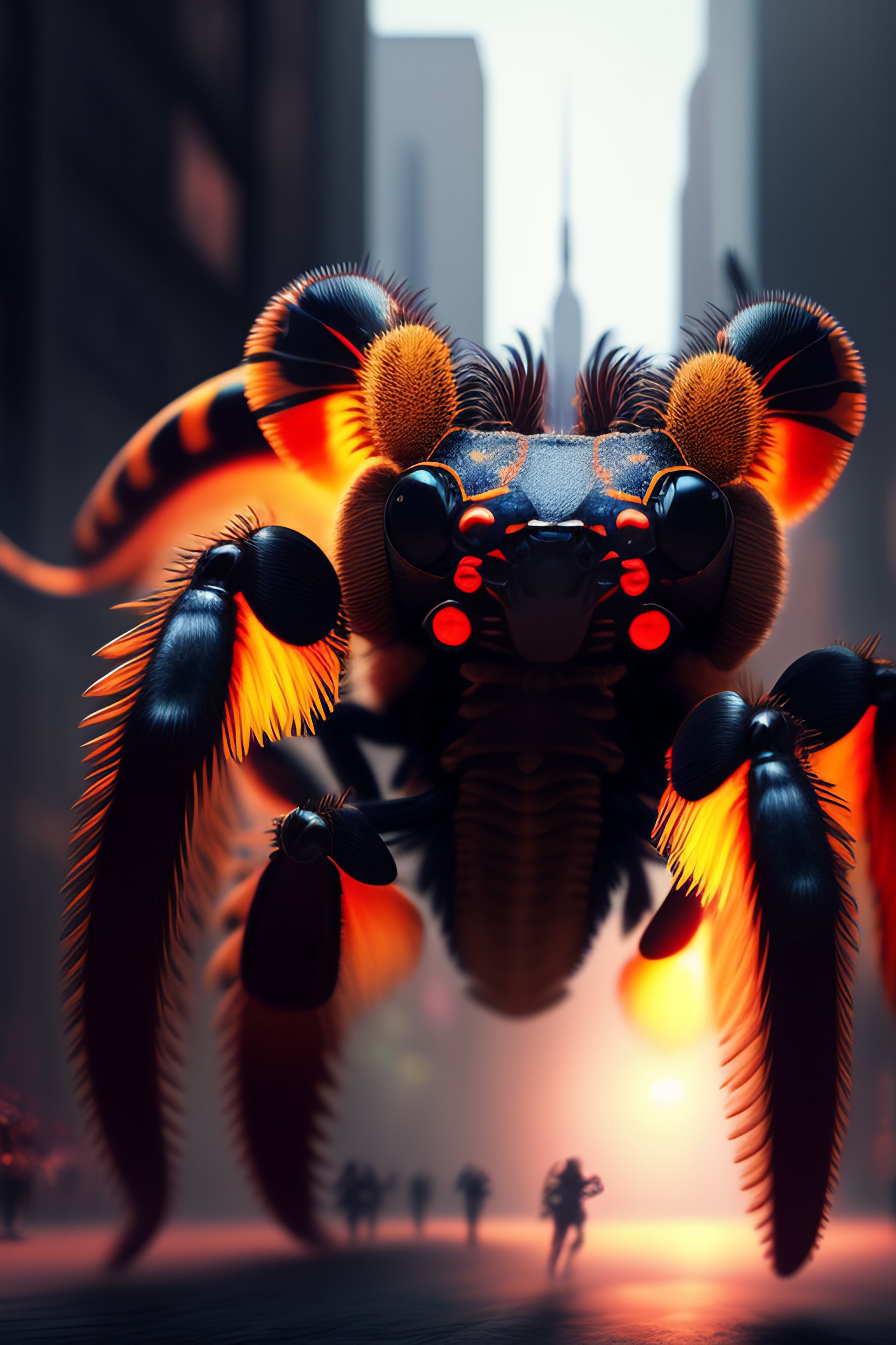 Lexica - People running from a giant tarantula in New York City, a ...