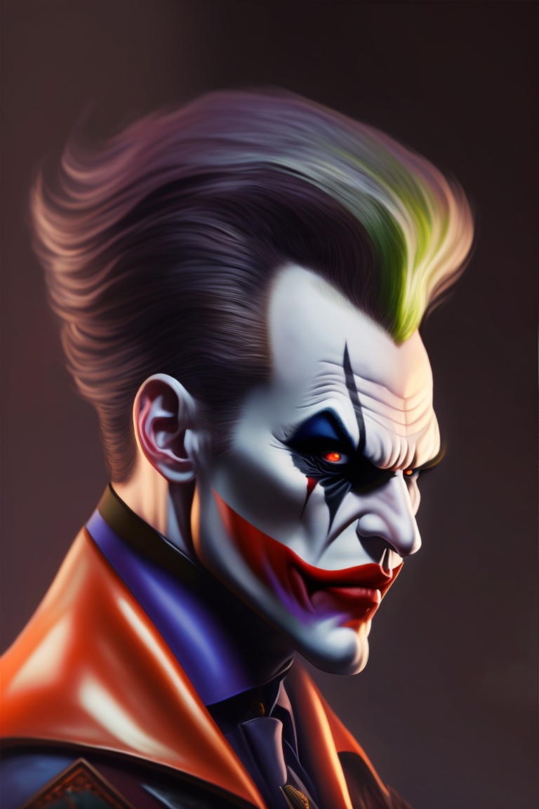 Lexica - Evil joker, acrylic painting, hyper realistic, 4k, cinematic ...