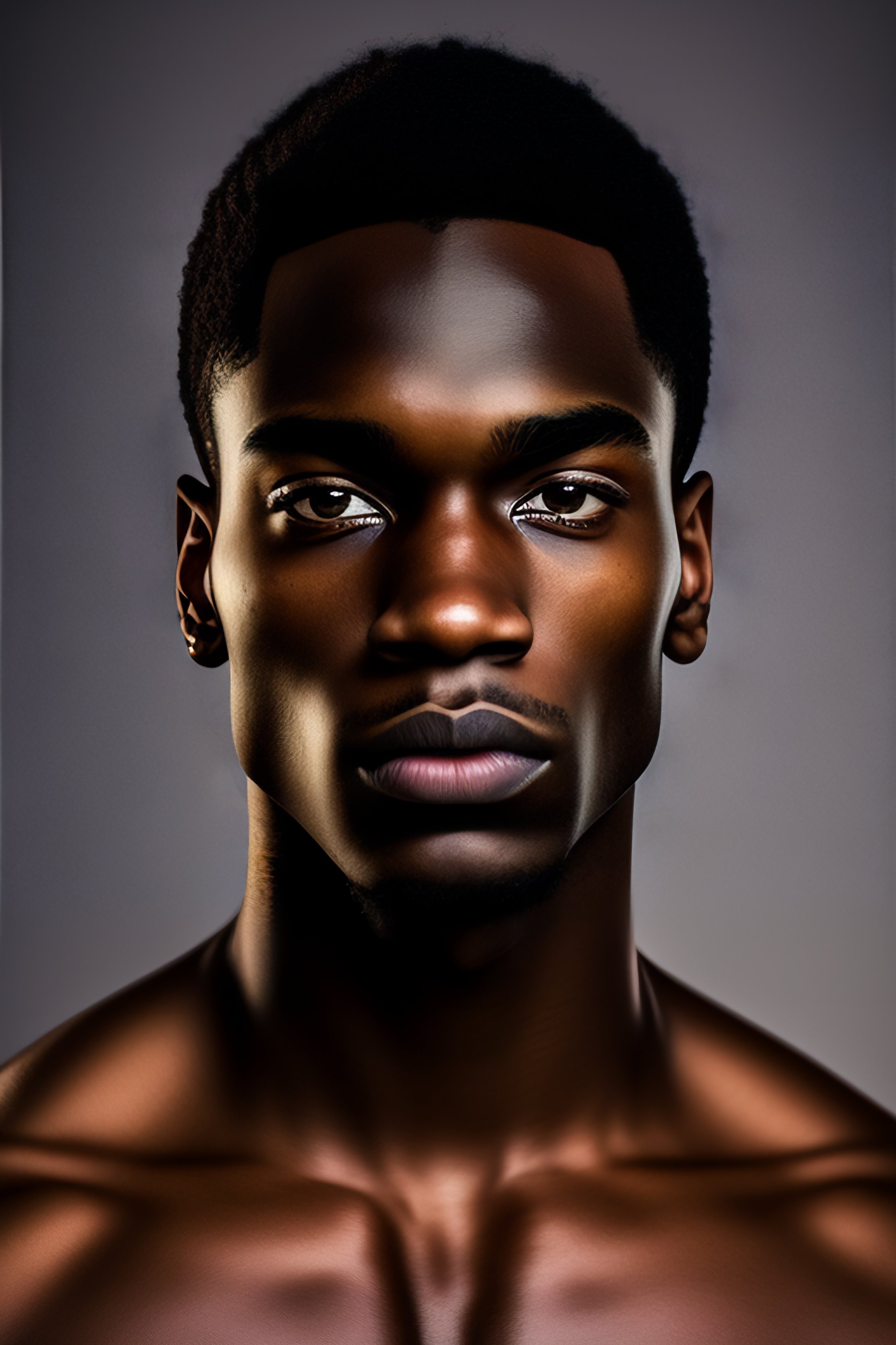Lexica - Portrait of a 20 year old black guy, not ugly, backward ...