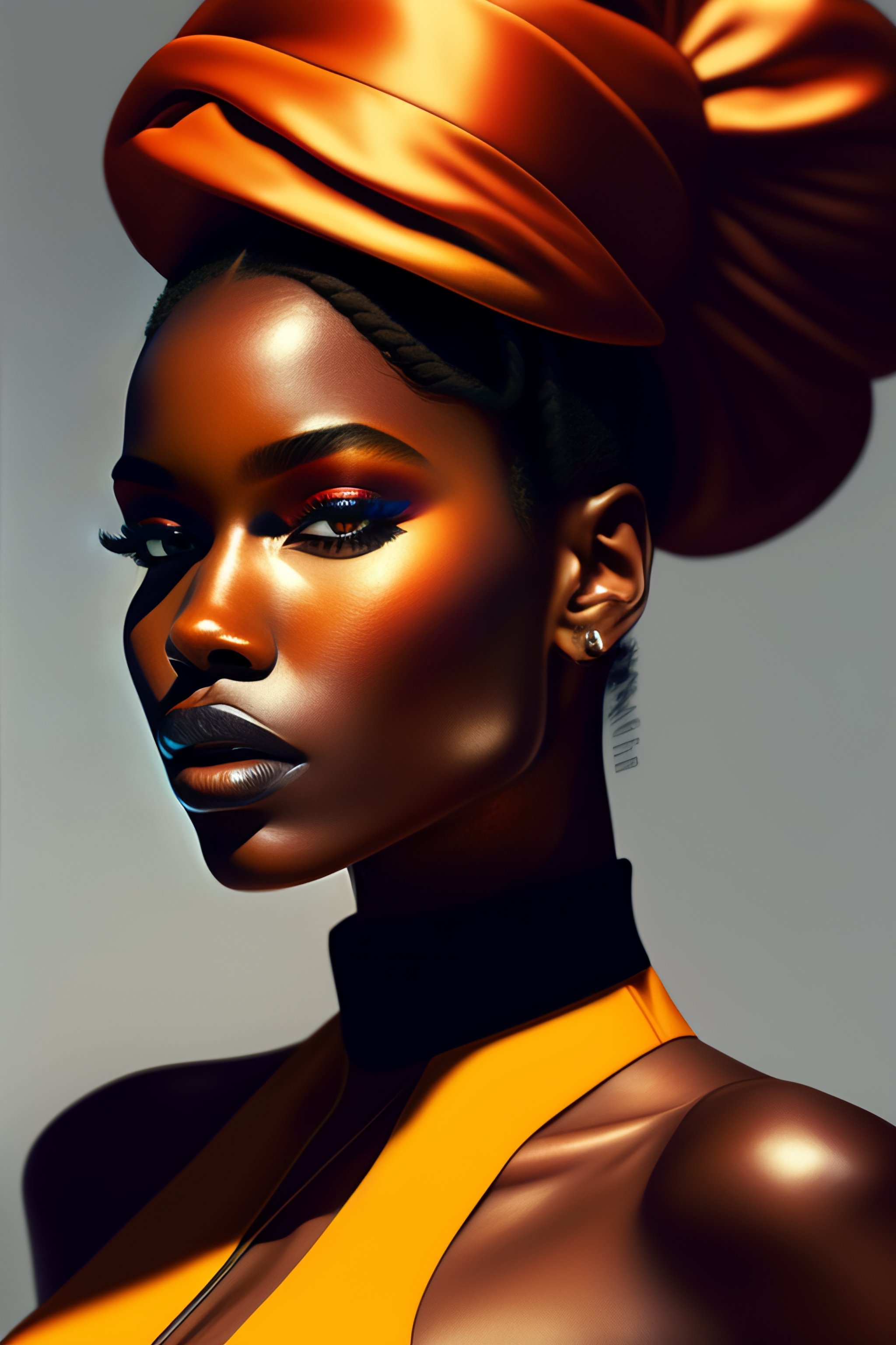 Lexica - Upper-body shot, beautiful black woman, photorealism, stylish ...