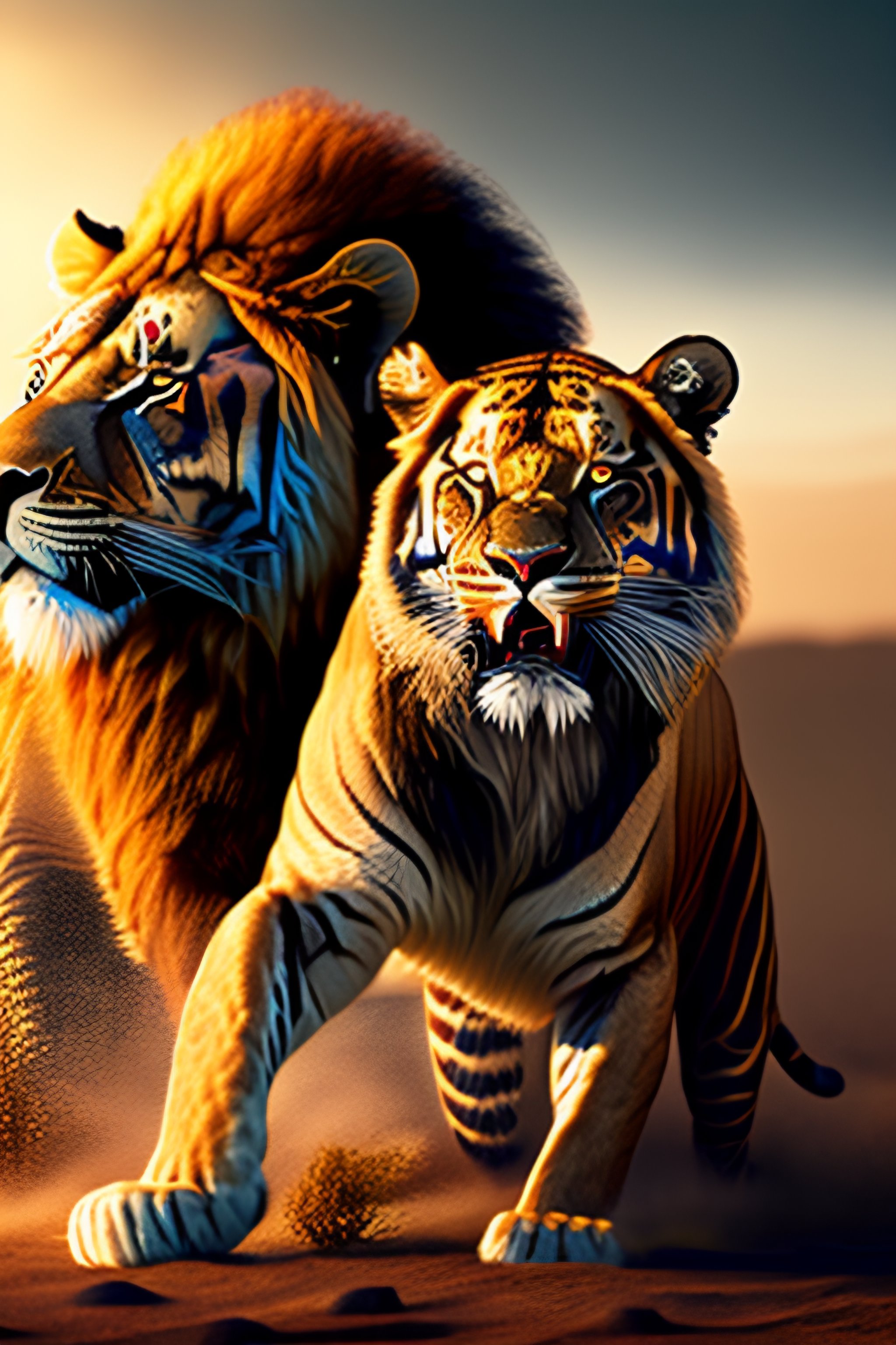 lion and tiger wallpaper