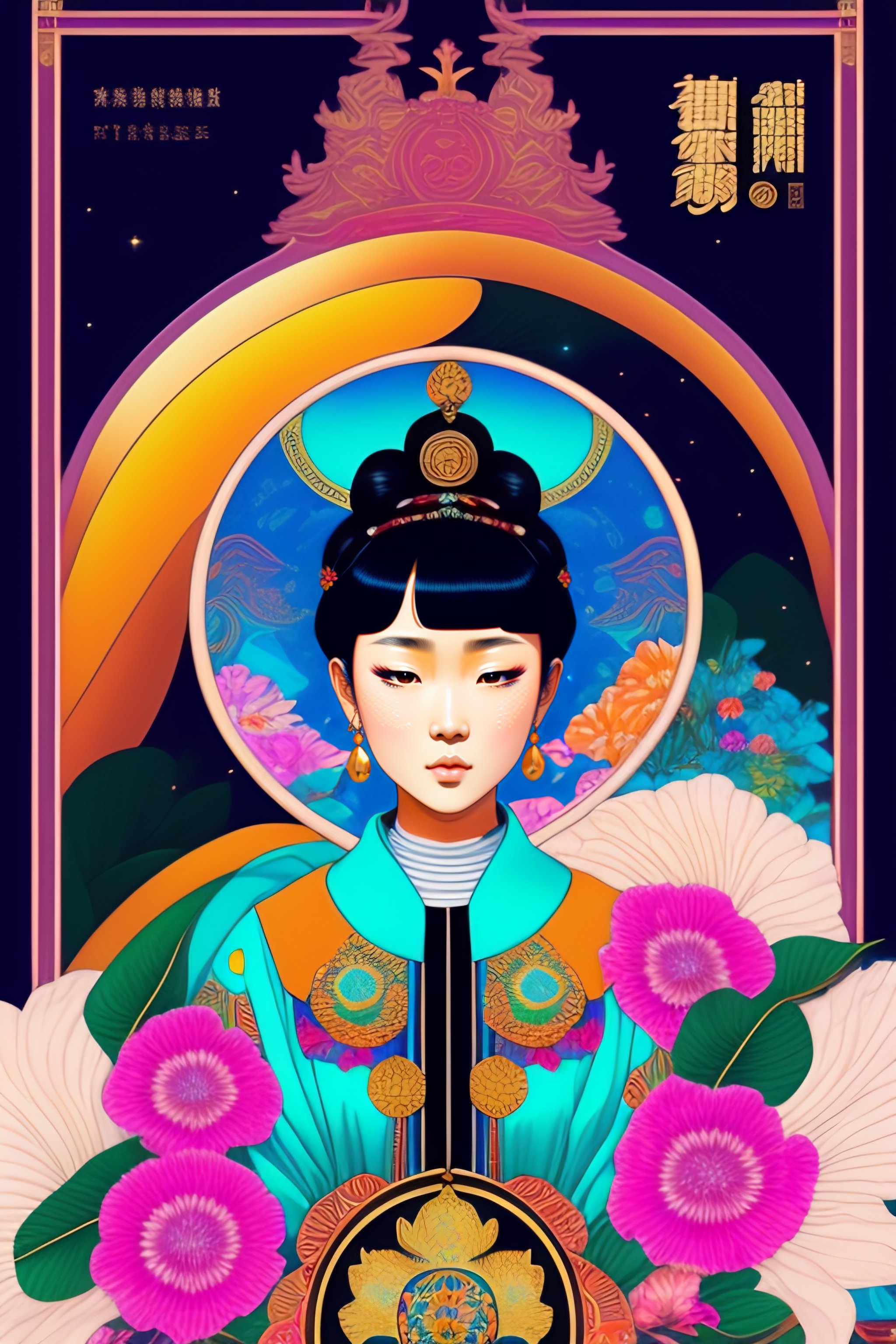 Lexica - Magazine cover poster, full portrait of god in sitting ...