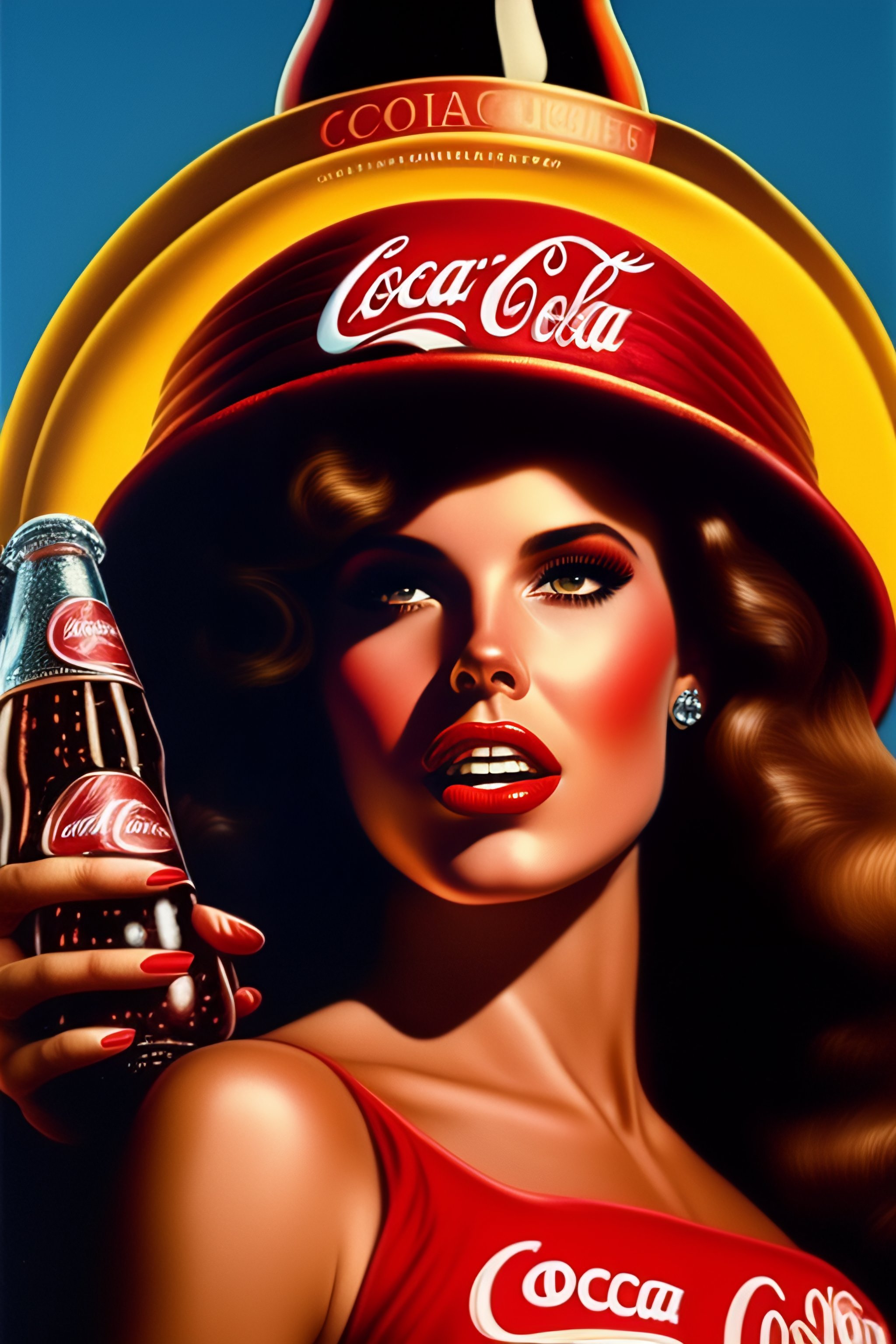 Lexica Old CocaCola advertisement, 1987 scary heavy metal art, 80s