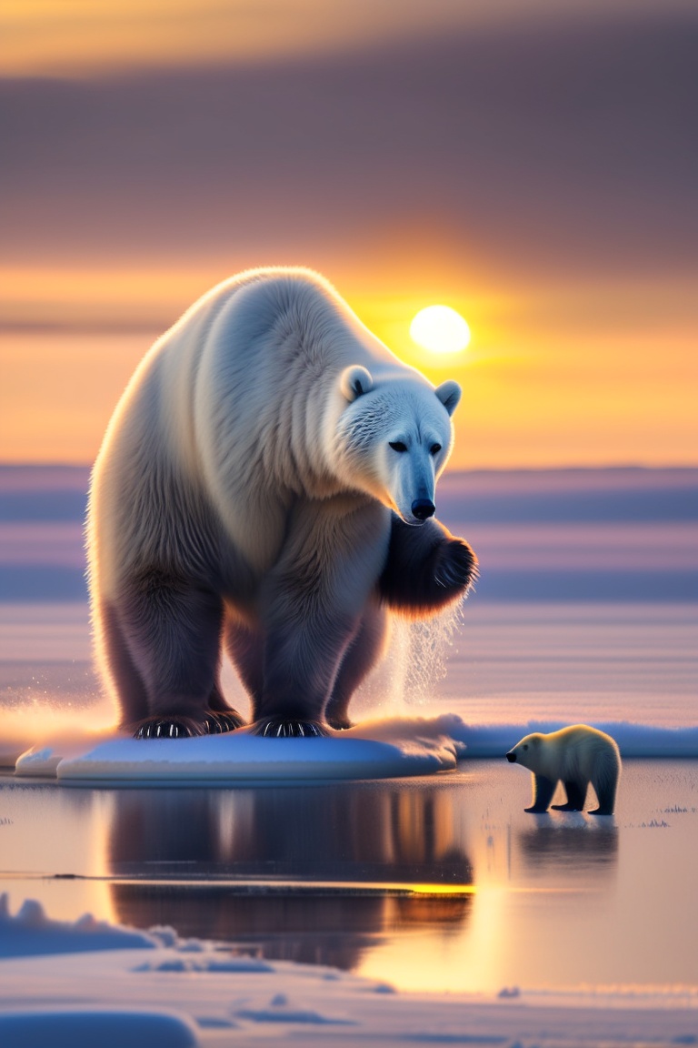 Lexica - In the frozen Arctic, Emma encountered a lost baby polar bear ...