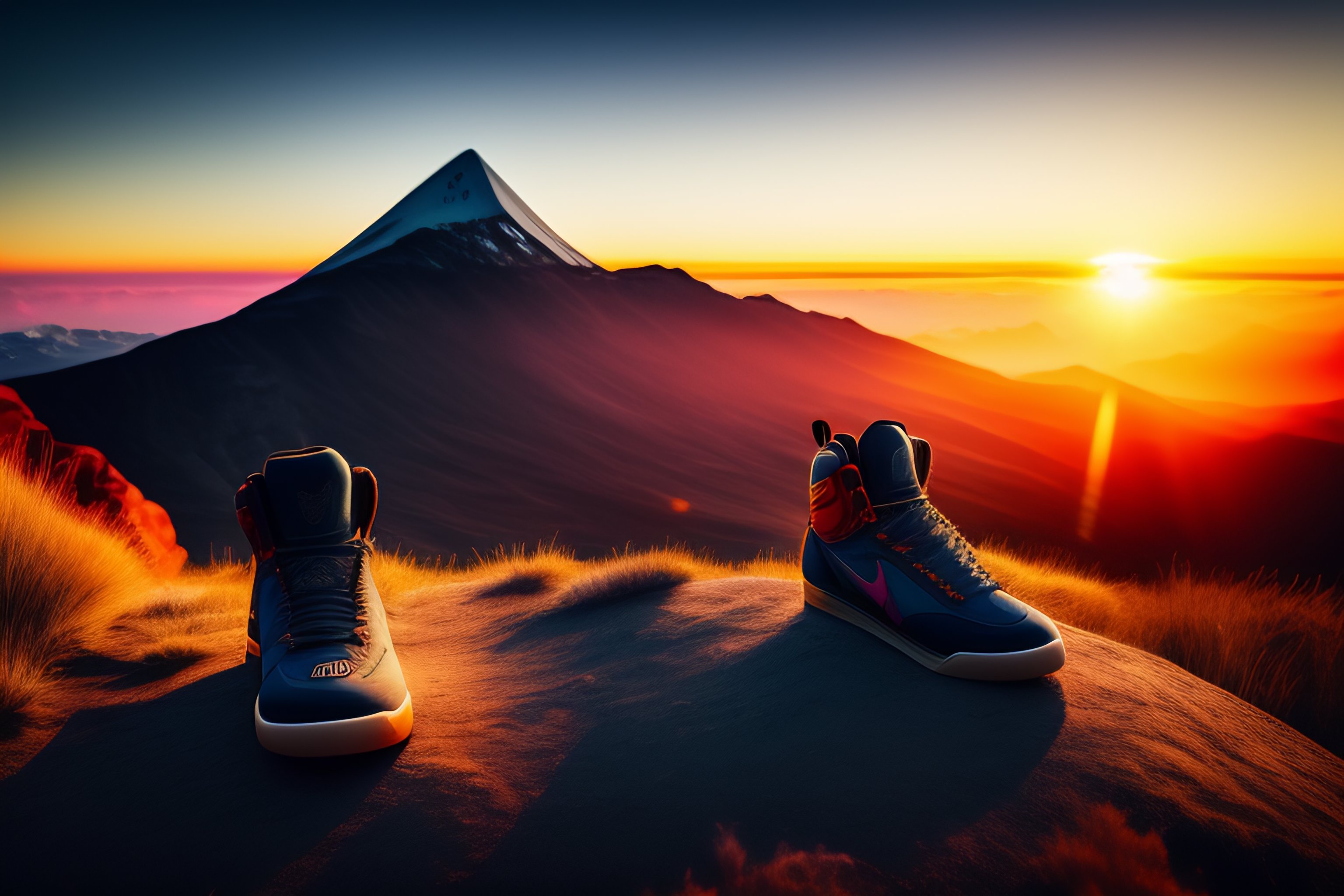 Lexica Adventure, shoe, Mountain, Sunset, model