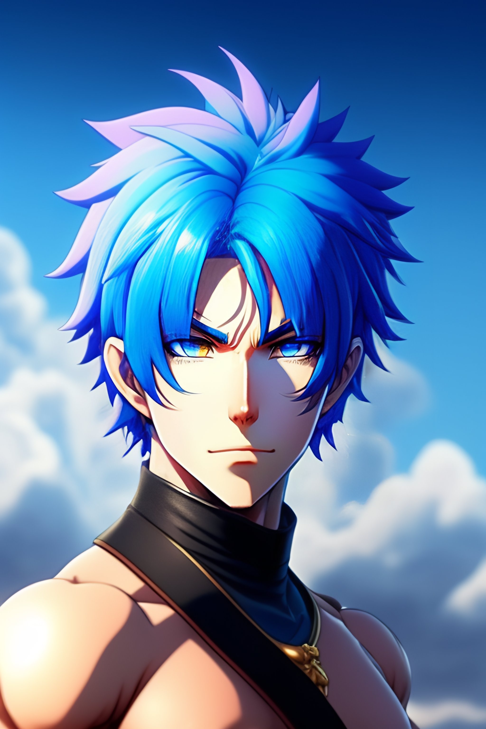 Lexica - A blue hair anime guy is gay