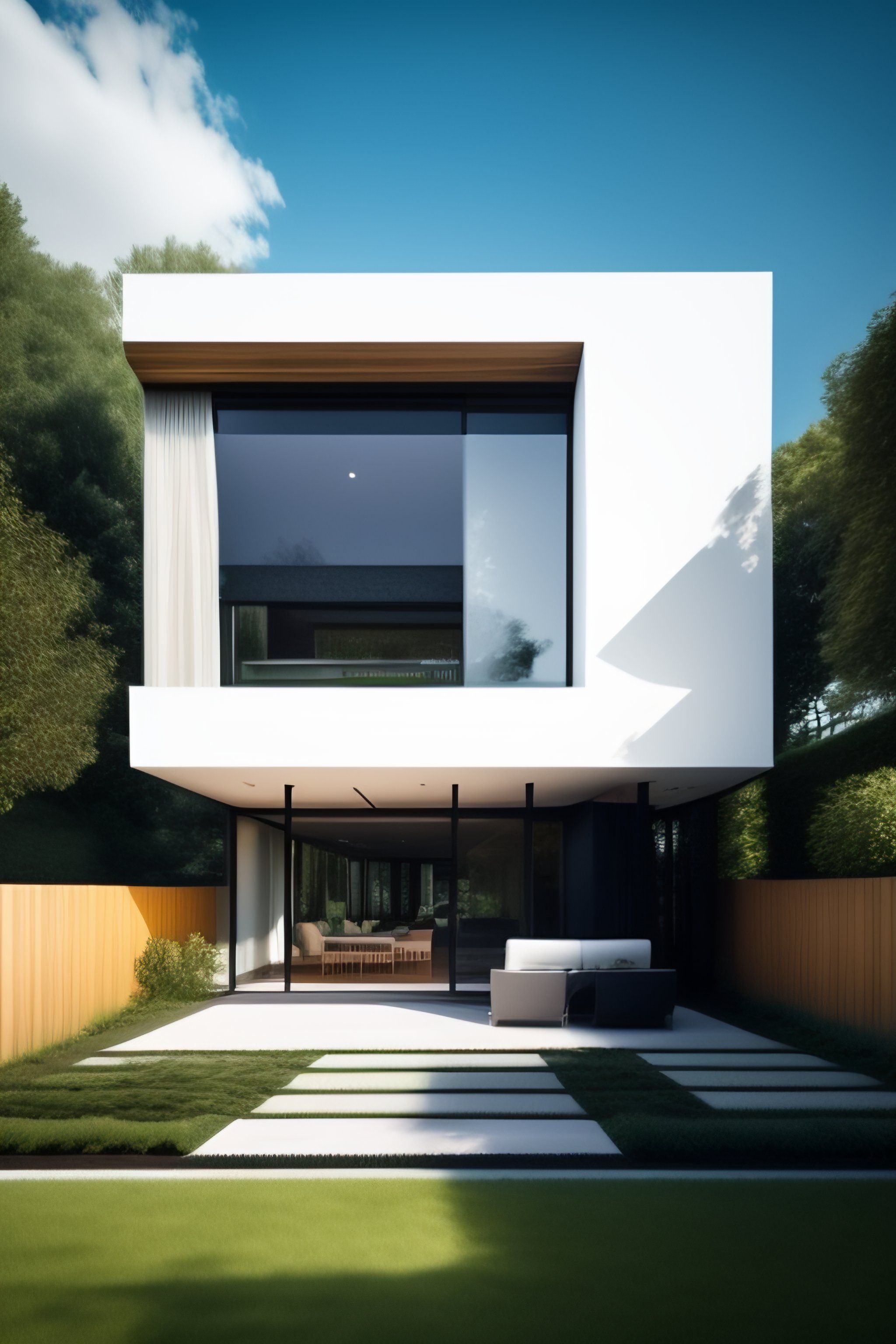 Lexica - Contemporary row house design located in suburbs, clear sky ...