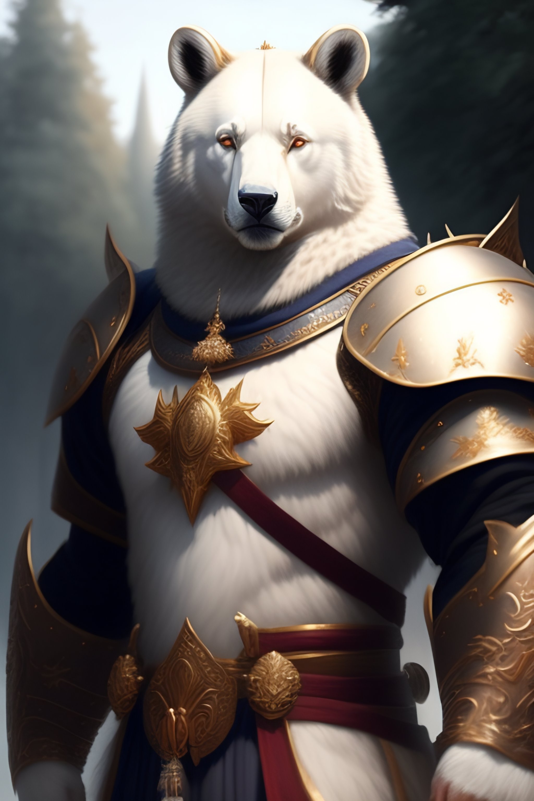 lexica-a-masterpiece-digital-painting-of-a-white-bear-in-medieval
