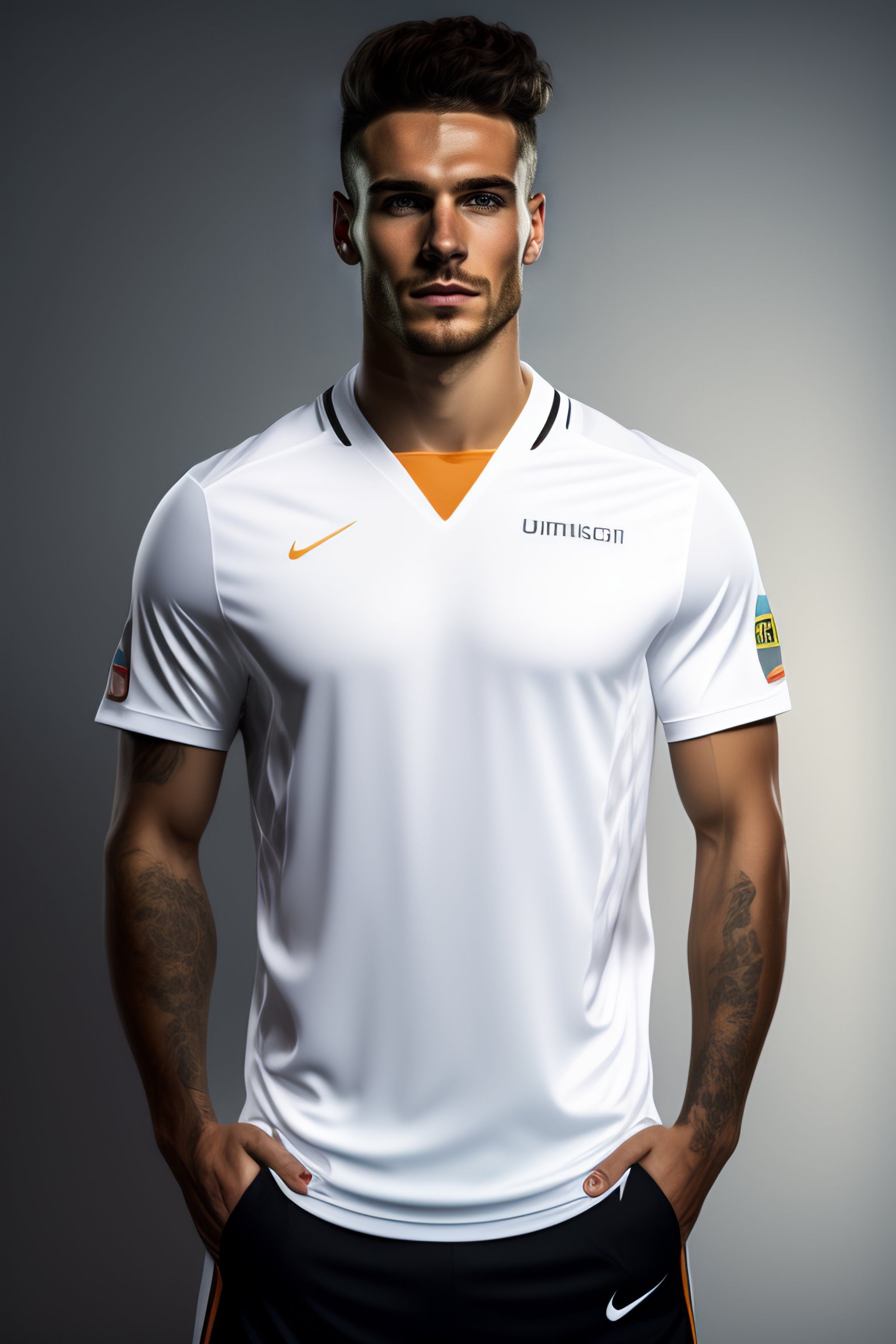 Soccer T Shirt White Soccer Man T Shirt for Sporty Men
