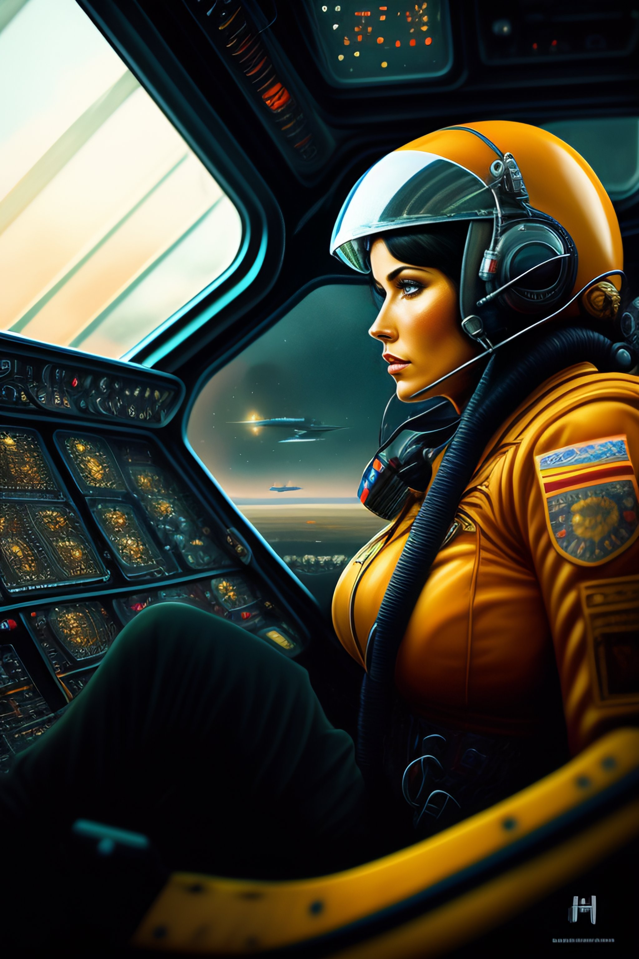 Lexica - Cyborg pilot Russian, interior cockpit, hyperdetailed, by john ...