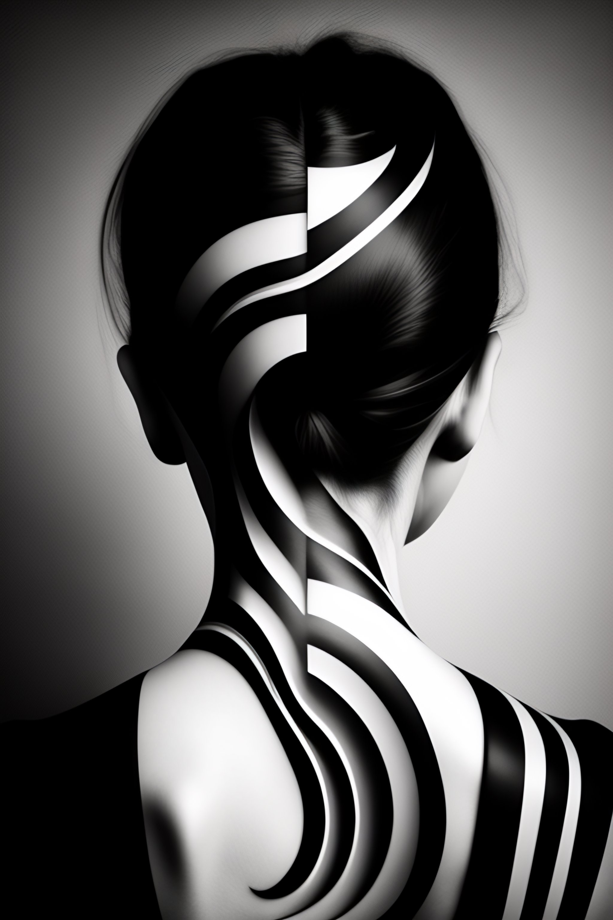 Lexica - Abstract minimalist black and white tattoo depicting trauma ...