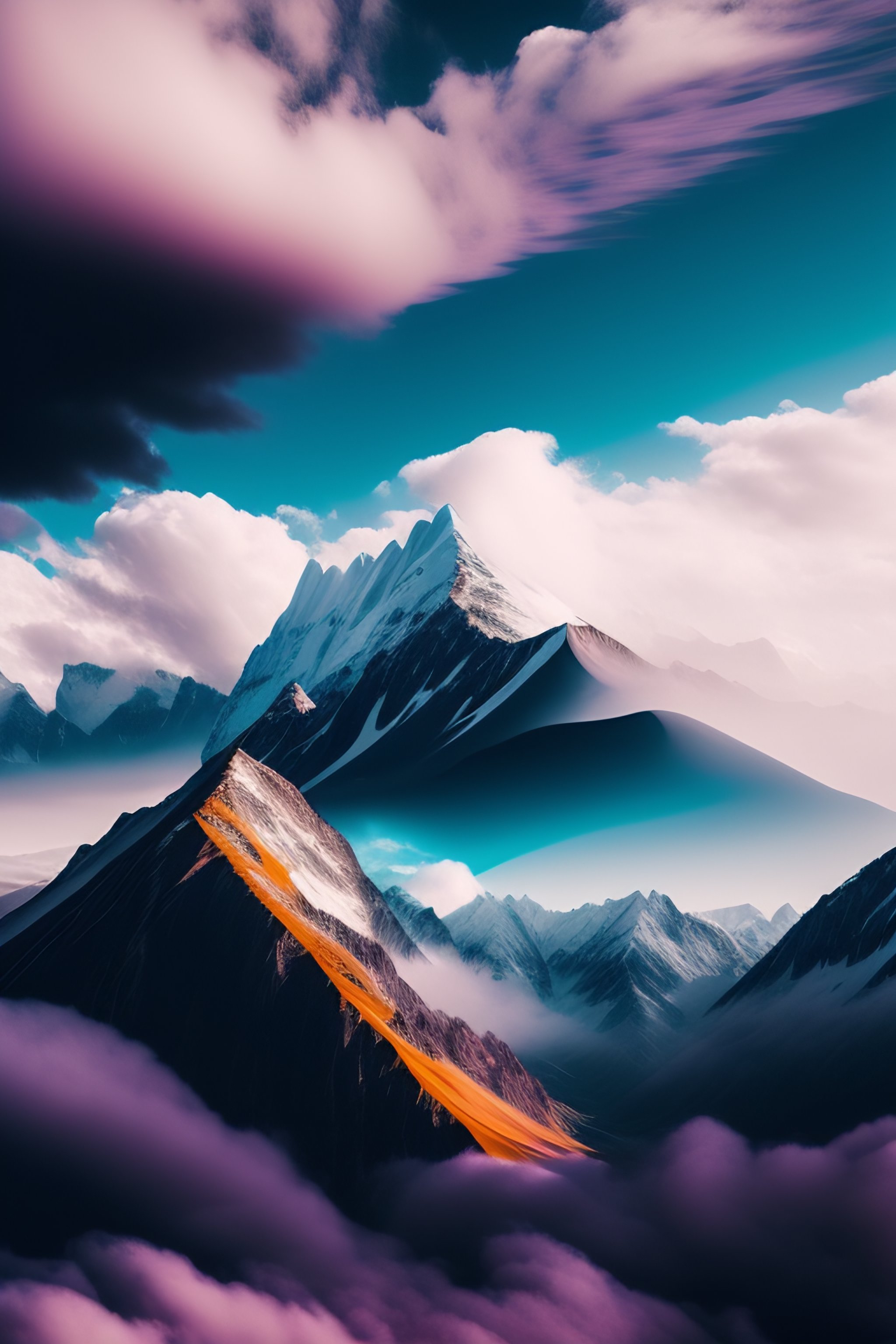 Lexica - A beautiful graffiti of a satellite view of glitched mountains ...