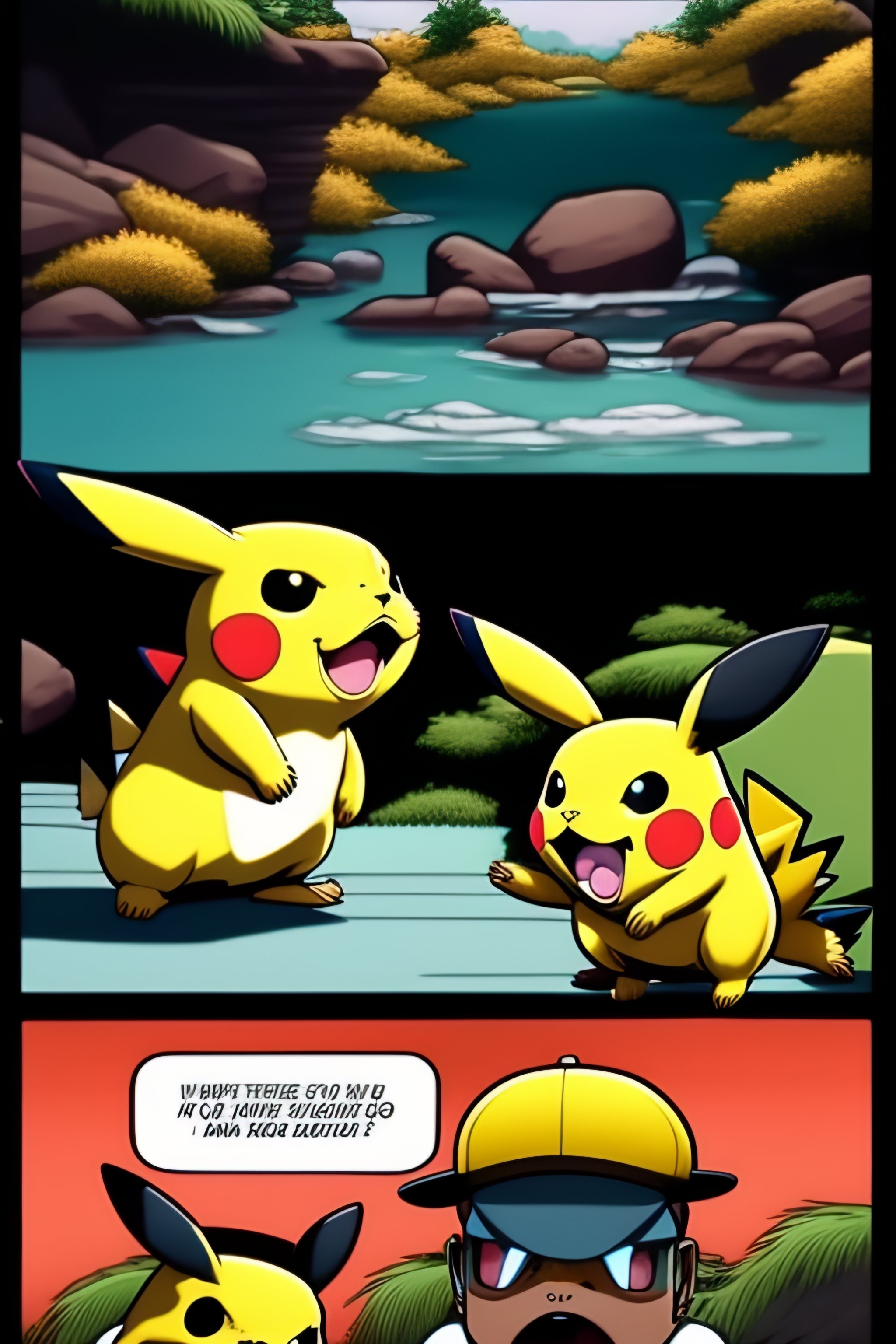 Lexica - The second panel could show Pikachu coming across a group of ...