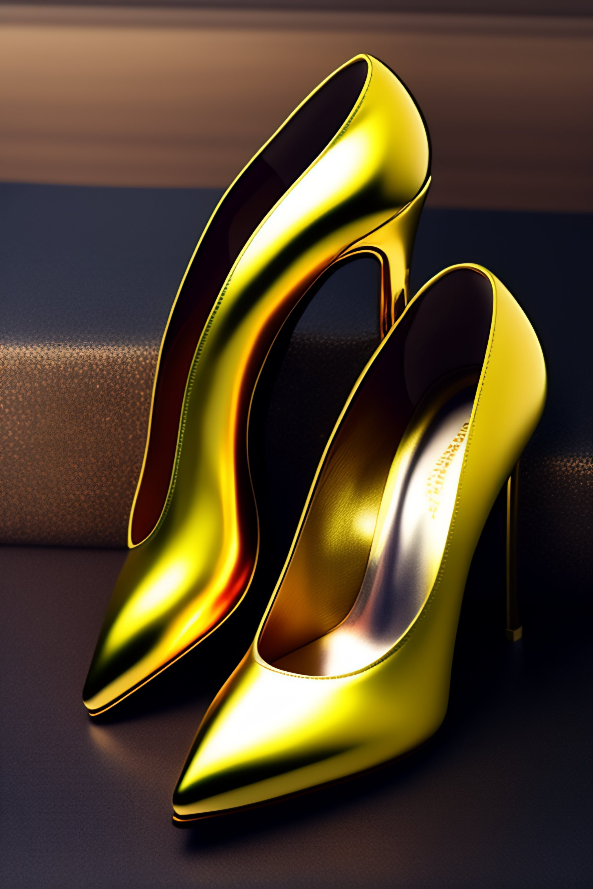 Lexica - Create a luxury shoes gold and blach whit diamond on the heels ...