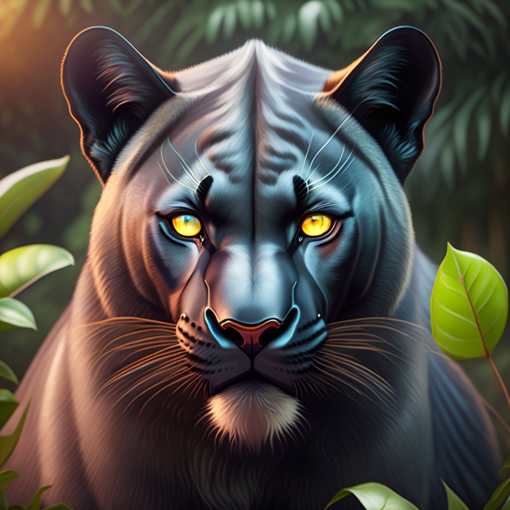Lexica - Realistic big majestic black panther, with pointed fangs ...