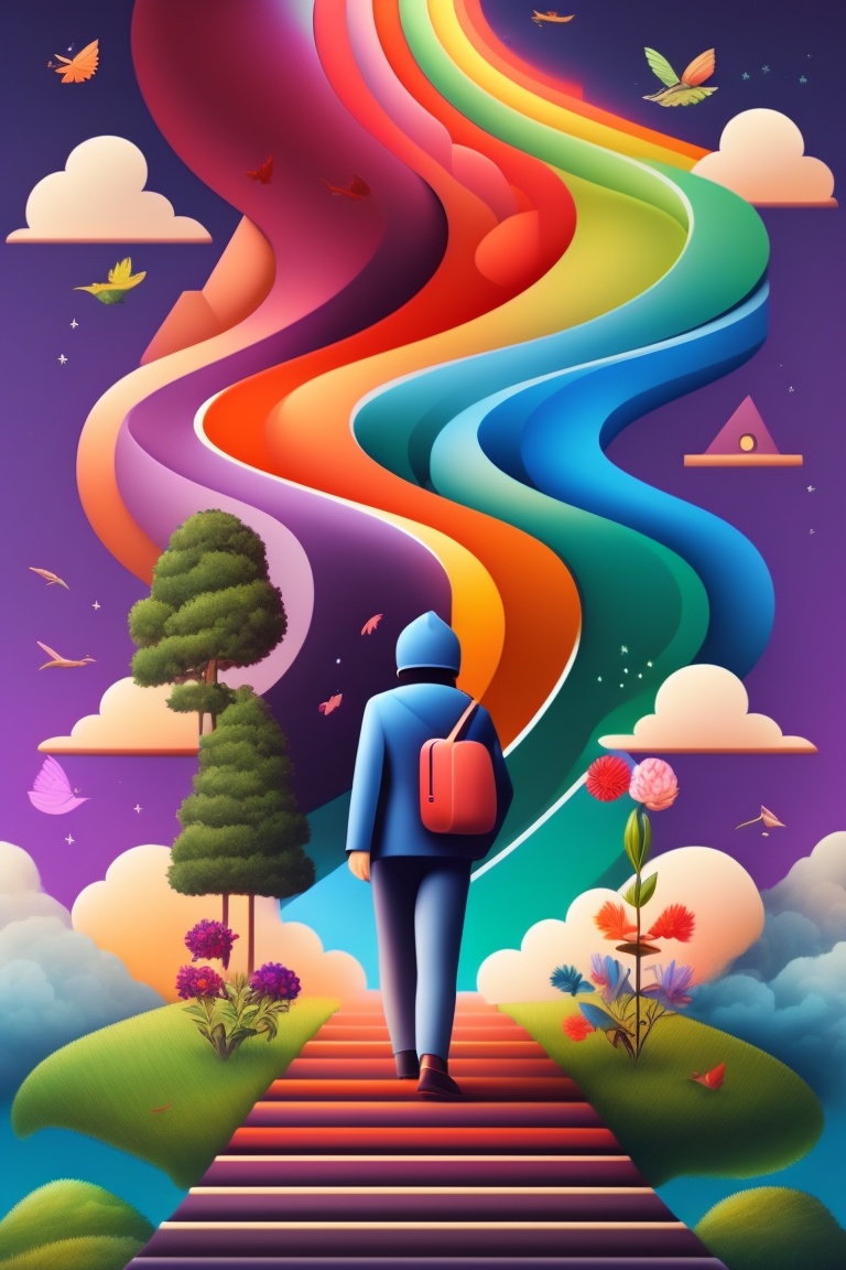 Lexica - The illustration may depict a person standing on a path that ...
