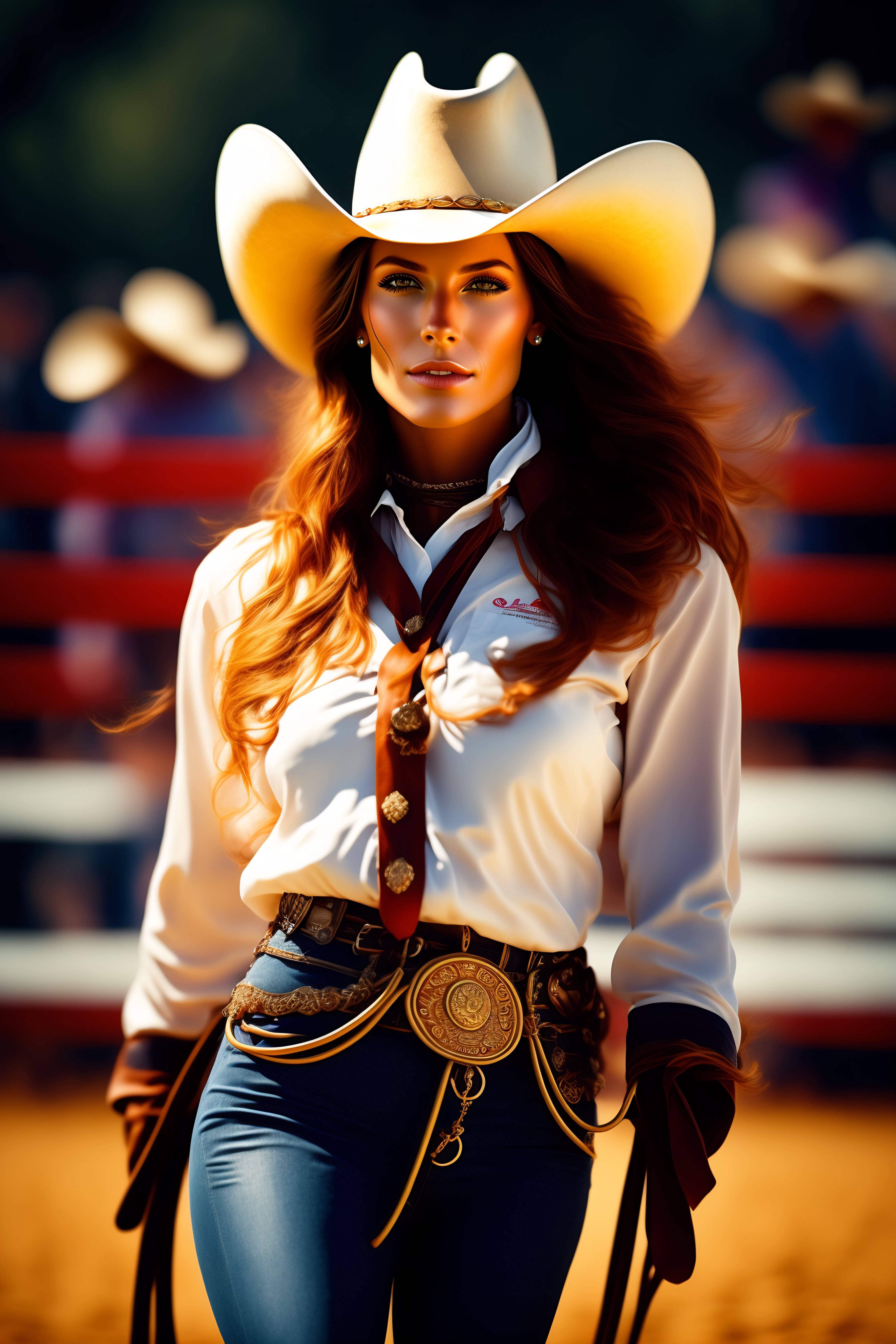 Lexica Realistic Rodeo Girl Cowgirl Beautiful Whole Image