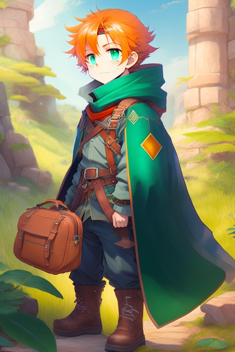 Lexica - A captivating anime character, a mischievous young boy with ...