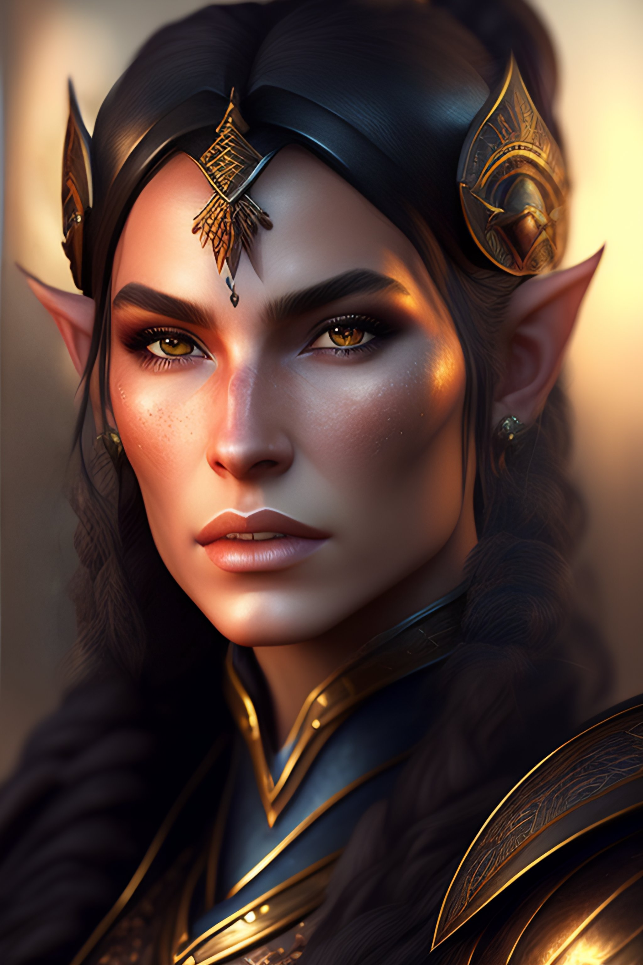 Lexica - Dungeons and dragons female elf amazon character closeup ...