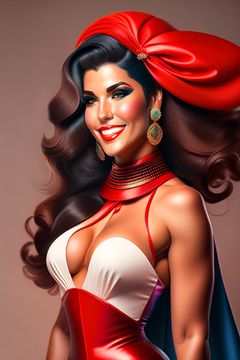 Lexica - Romi rain,, figure, full figure, red, smile,hot,