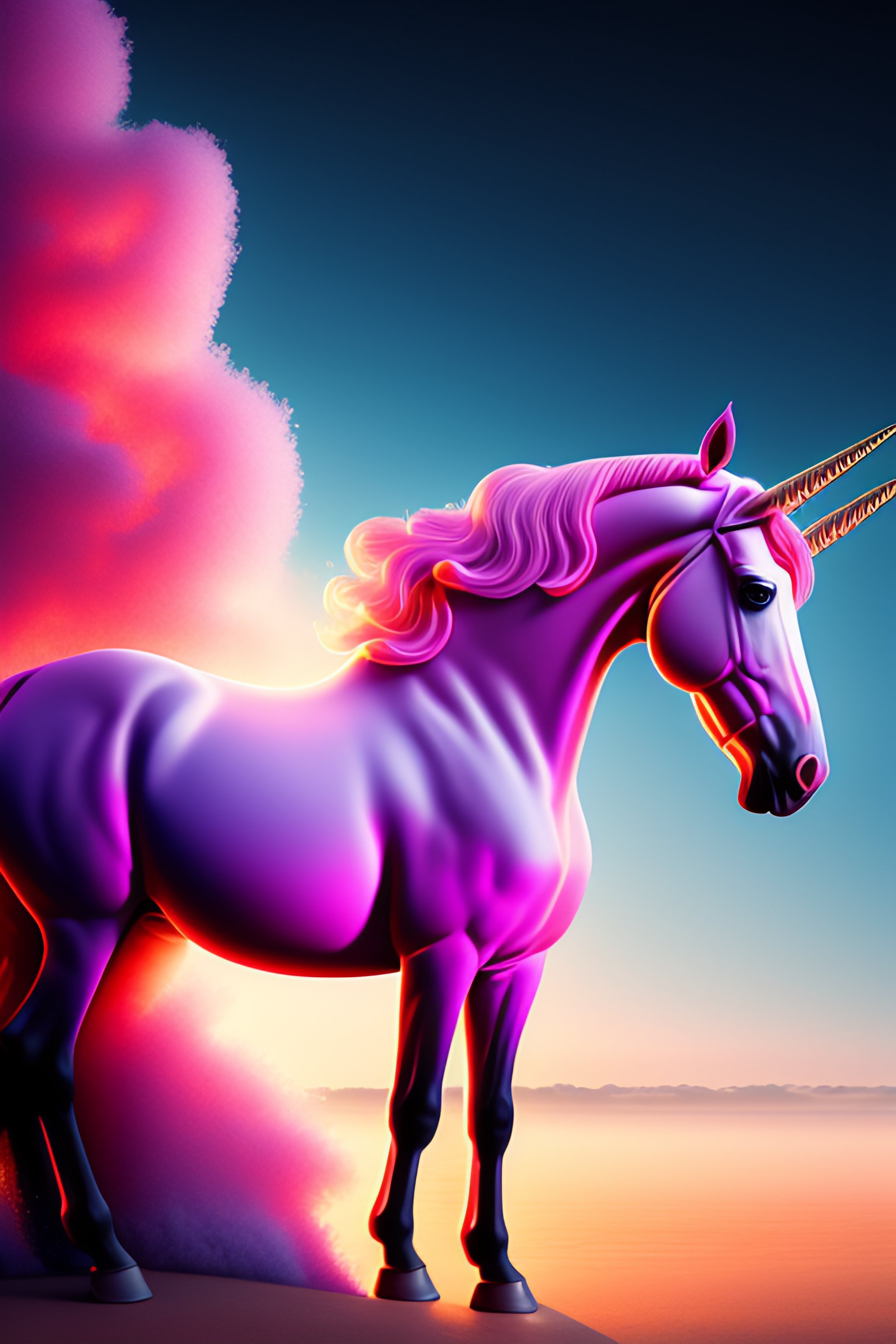 lexica-a-pink-unicorn-matte-painting-by-alexander-bogen