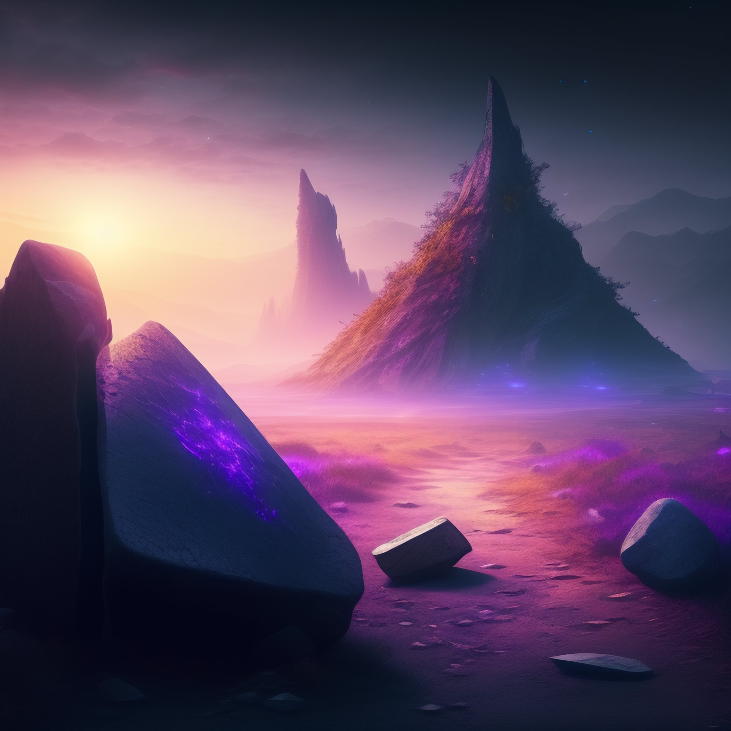 Lexica - Mystical background, debris, stones, fantasy art, gloomy ...